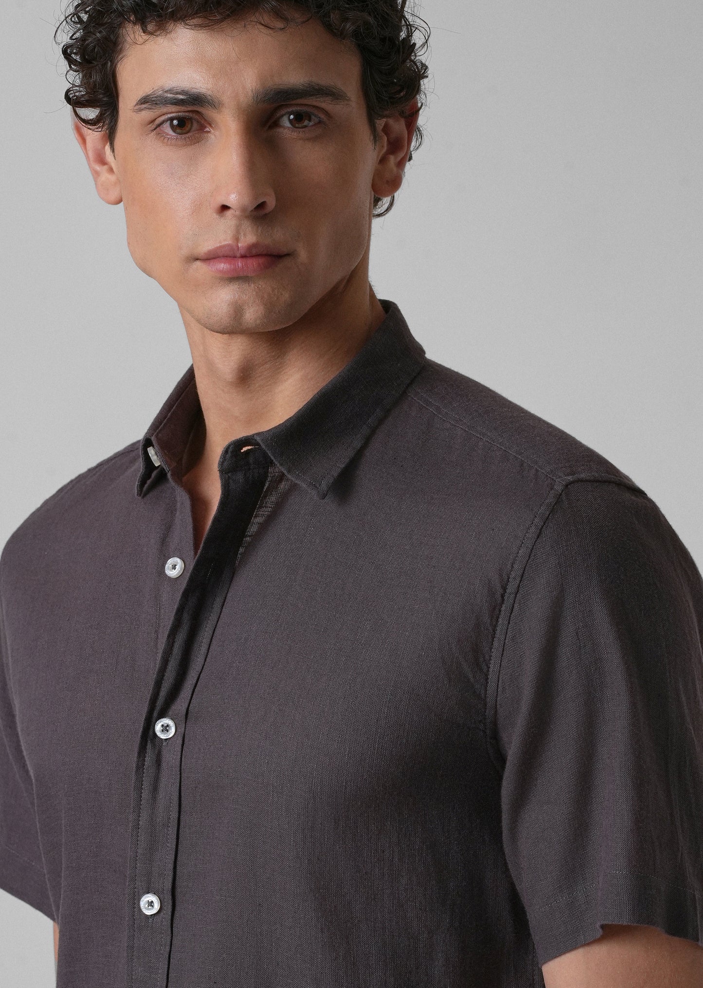 Batiste Crater Brown Linen shirt