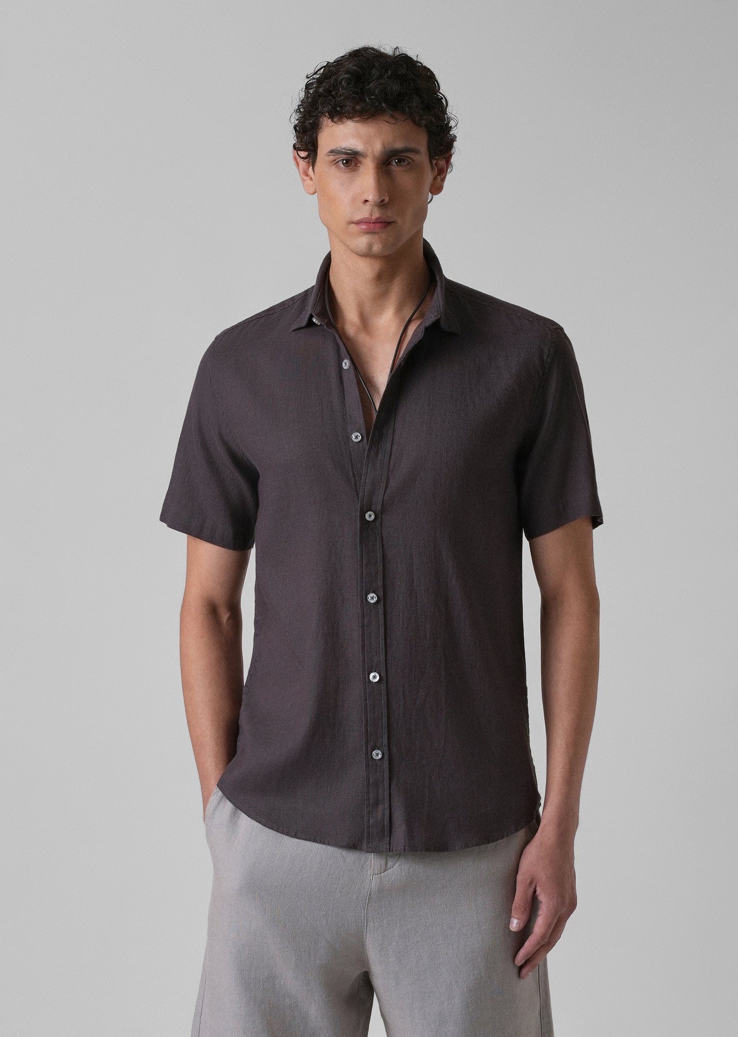 Batiste Crater Brown Linen shirt