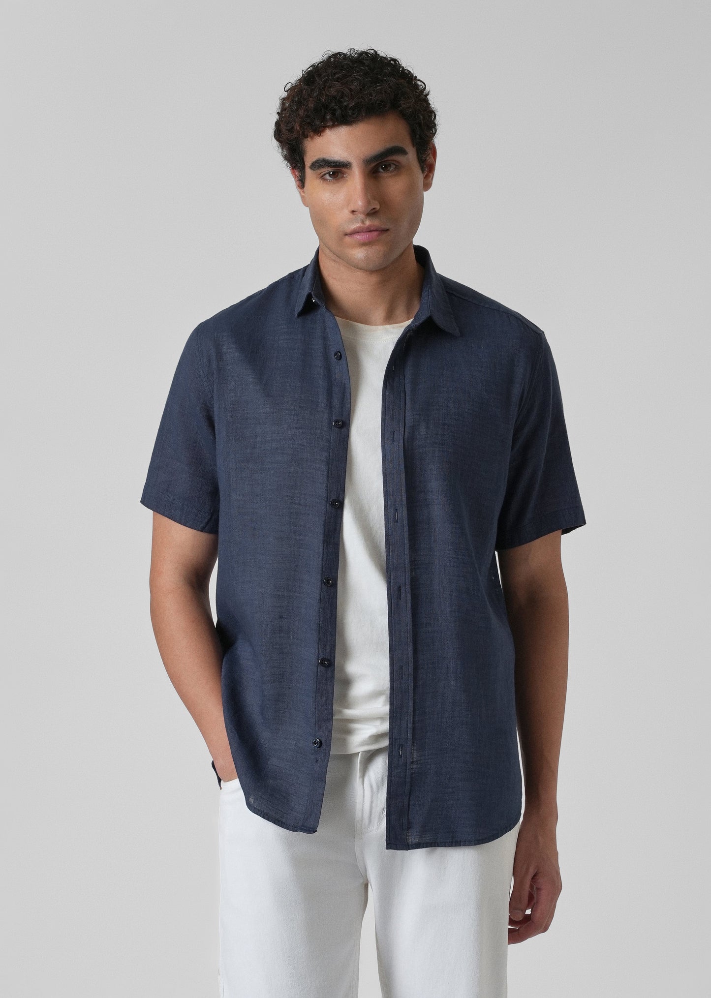 Batiste Dark Blue Linen shirt