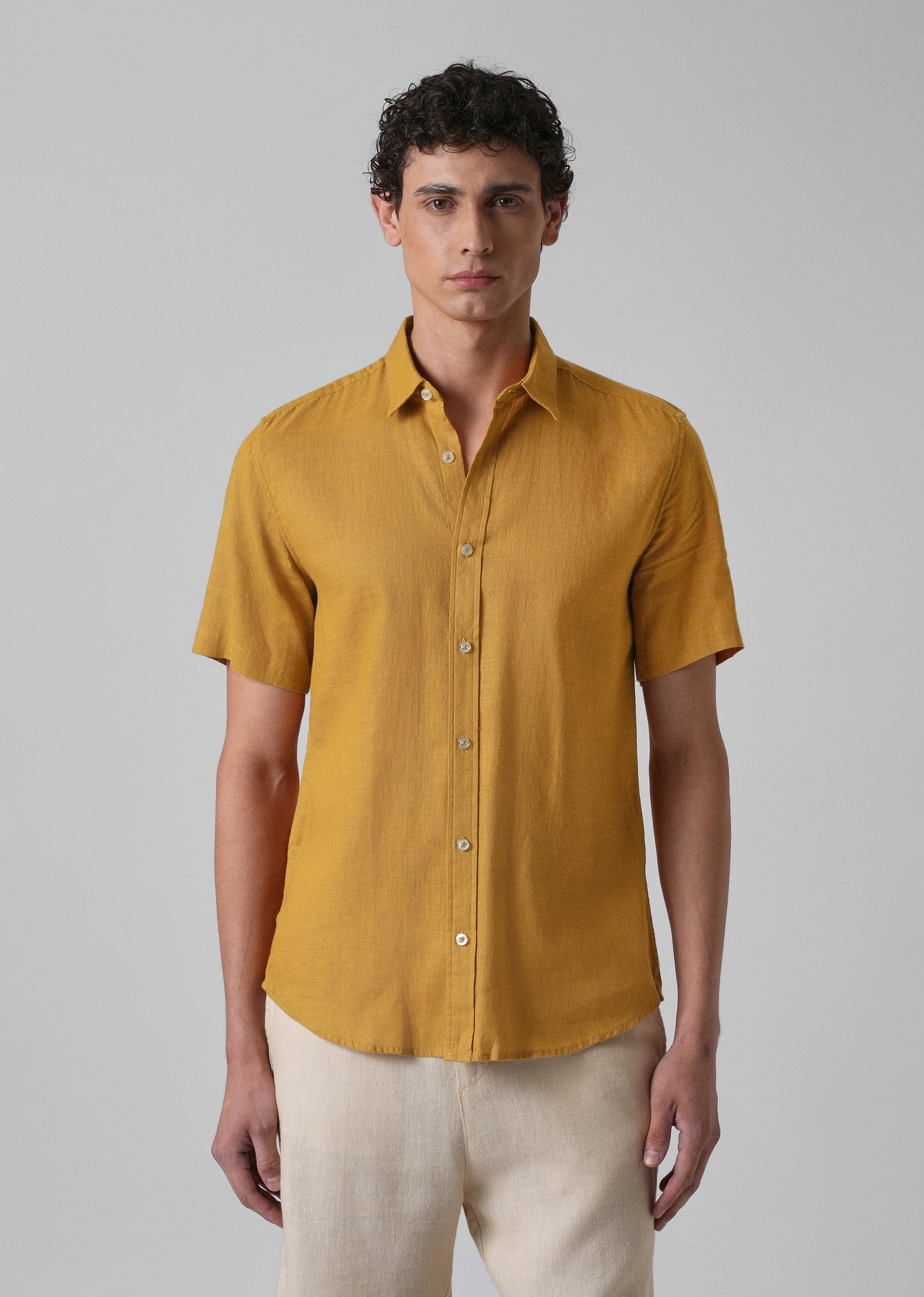 Batiste Gold Orange Linen shirt