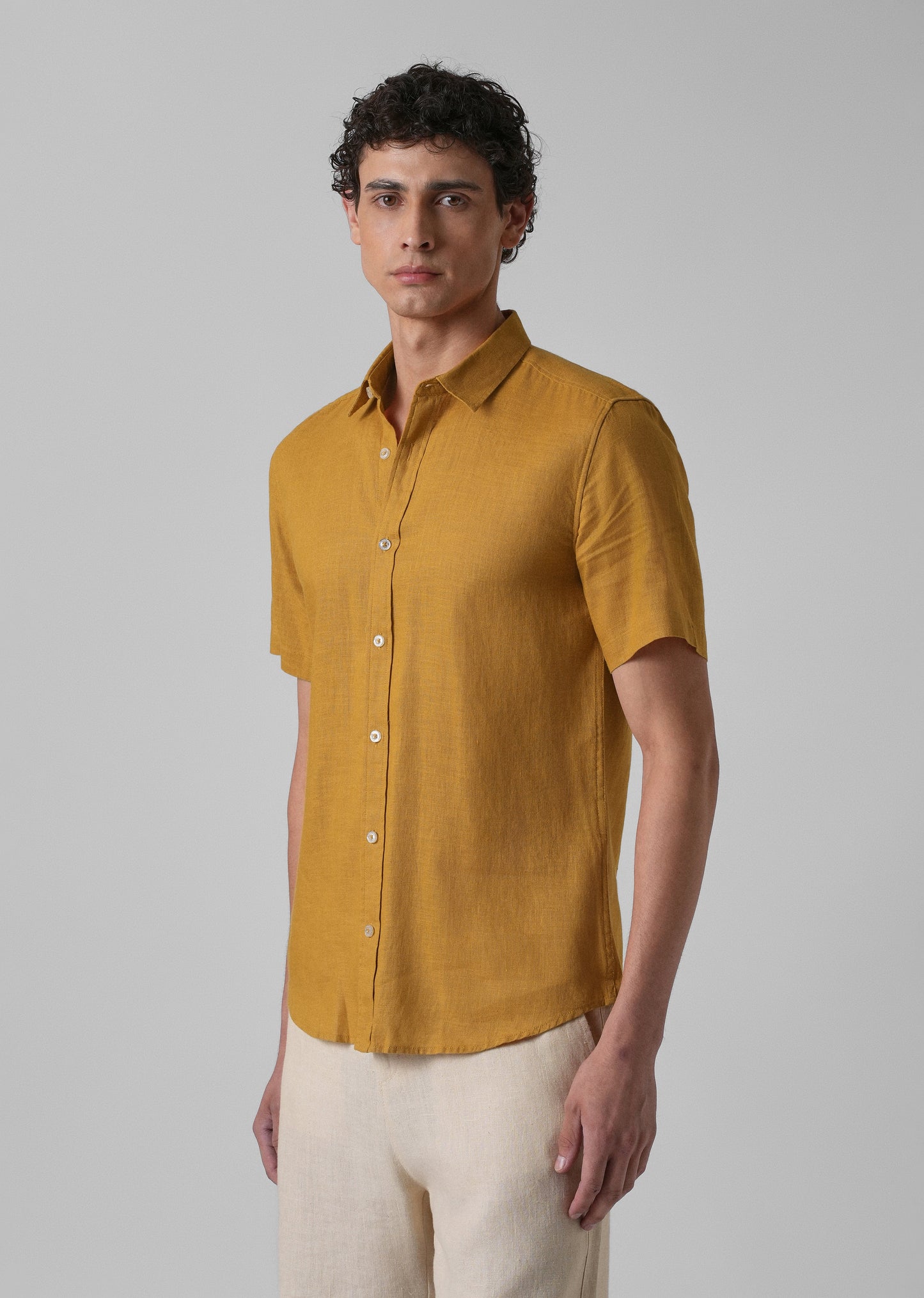 Batiste Gold Orange Linen shirt