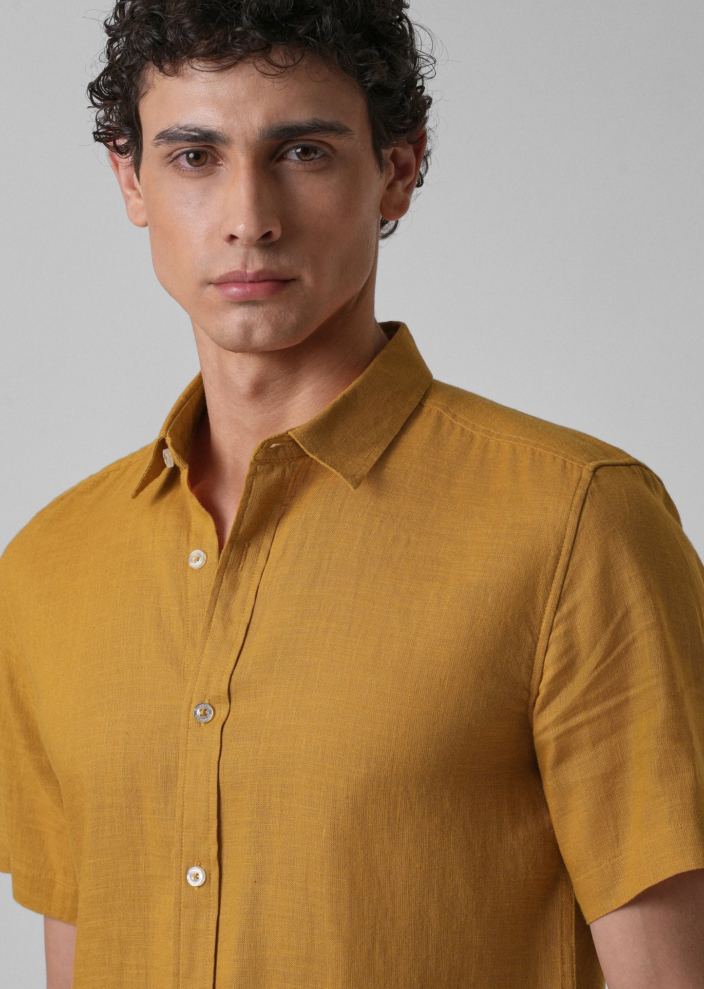 Batiste Gold Orange Linen shirt
