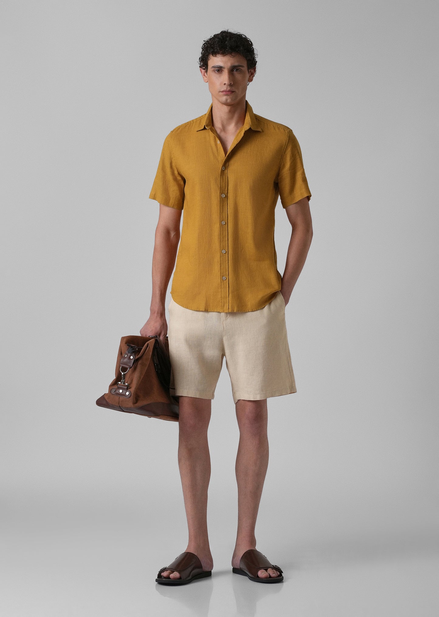 Batiste Gold Orange Linen shirt