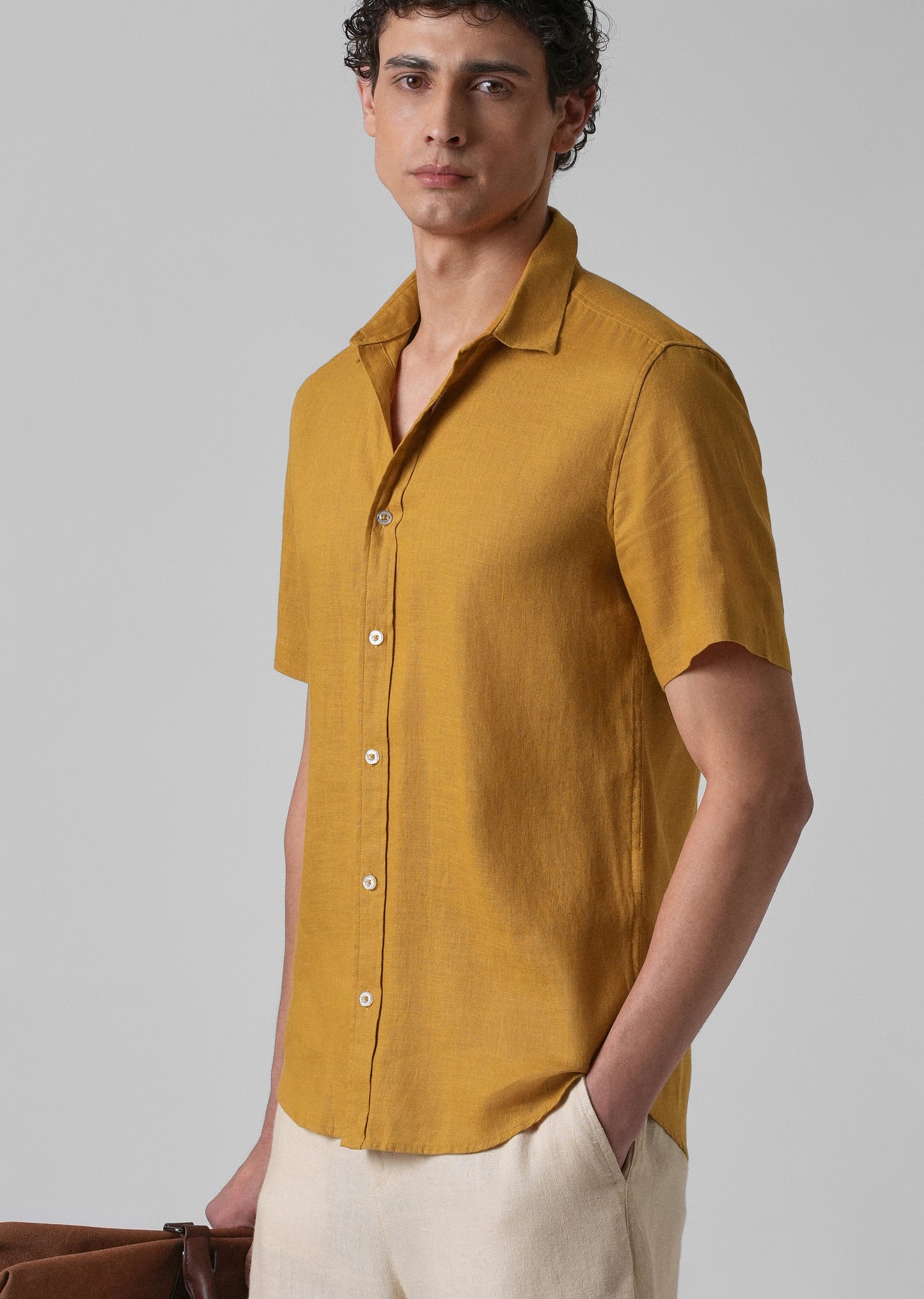 Batiste Gold Orange Linen shirt
