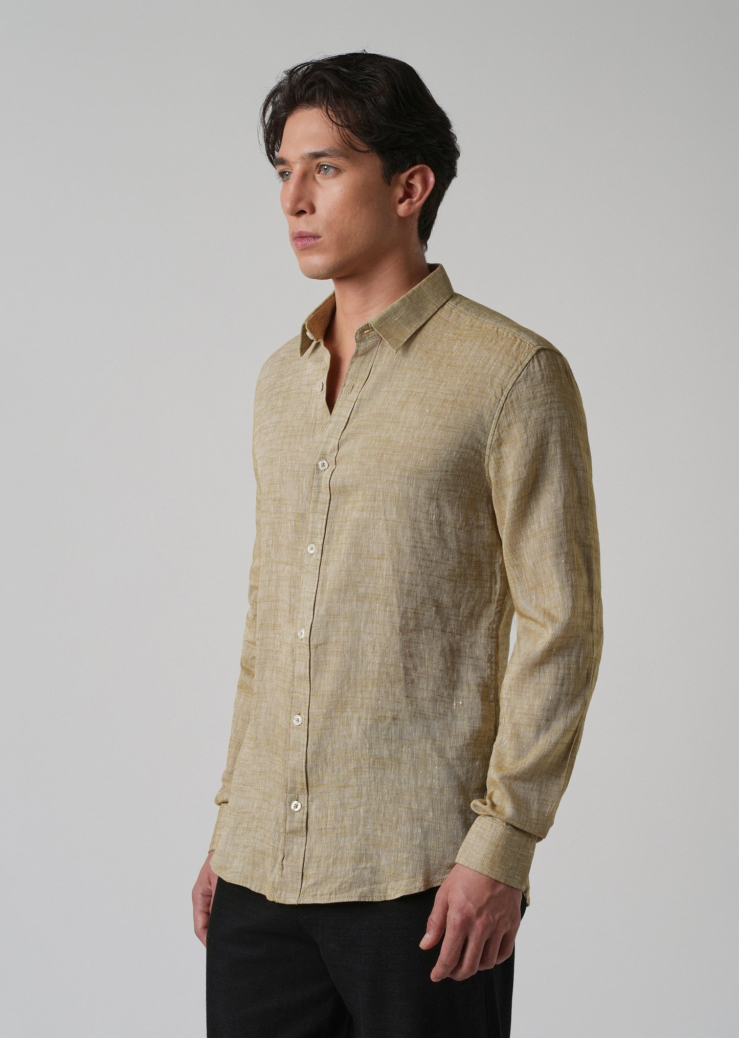 100% Pure Linen Beige Shirt