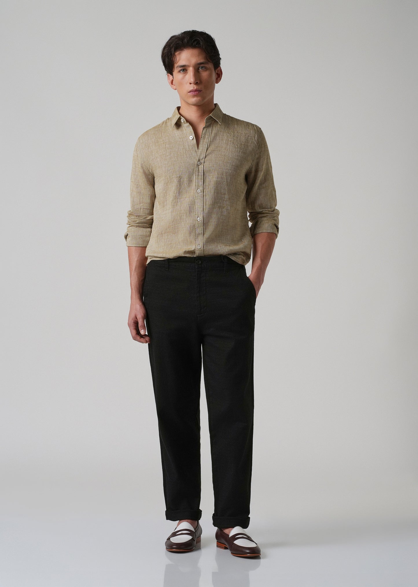 100% Pure Linen Beige Shirt