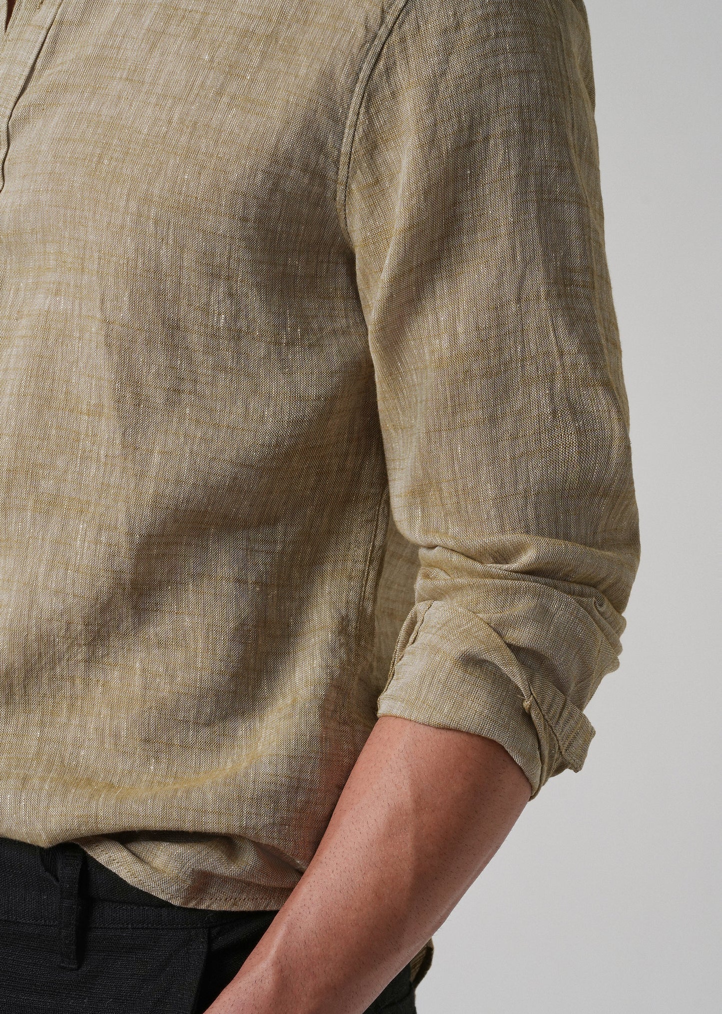 100% Pure Linen Beige Shirt
