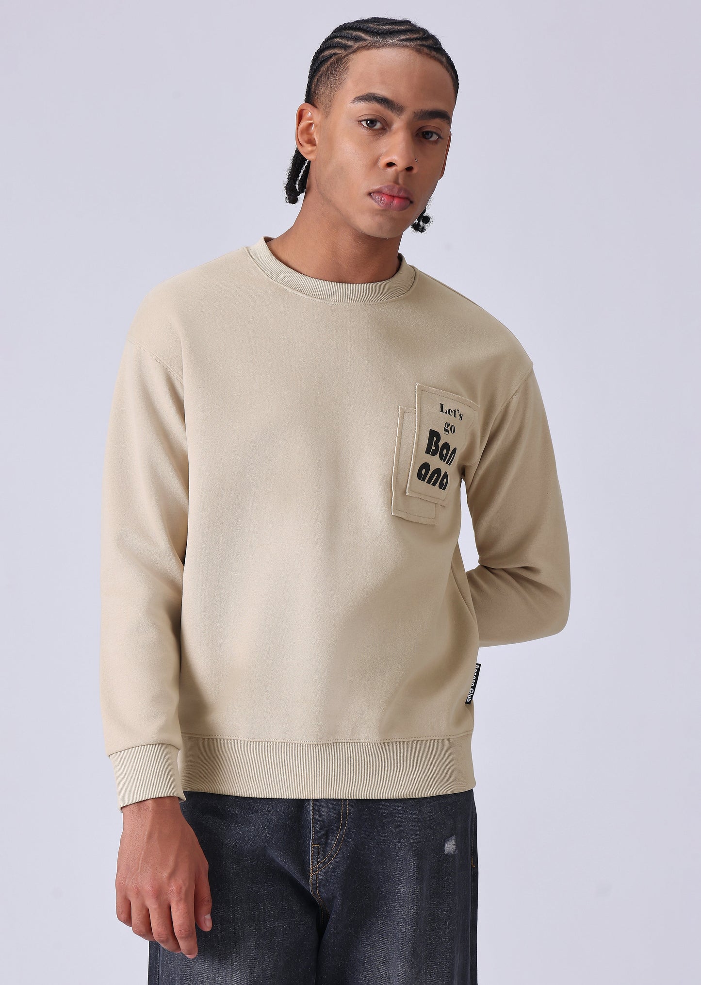 Beige Patch Sweatshirt