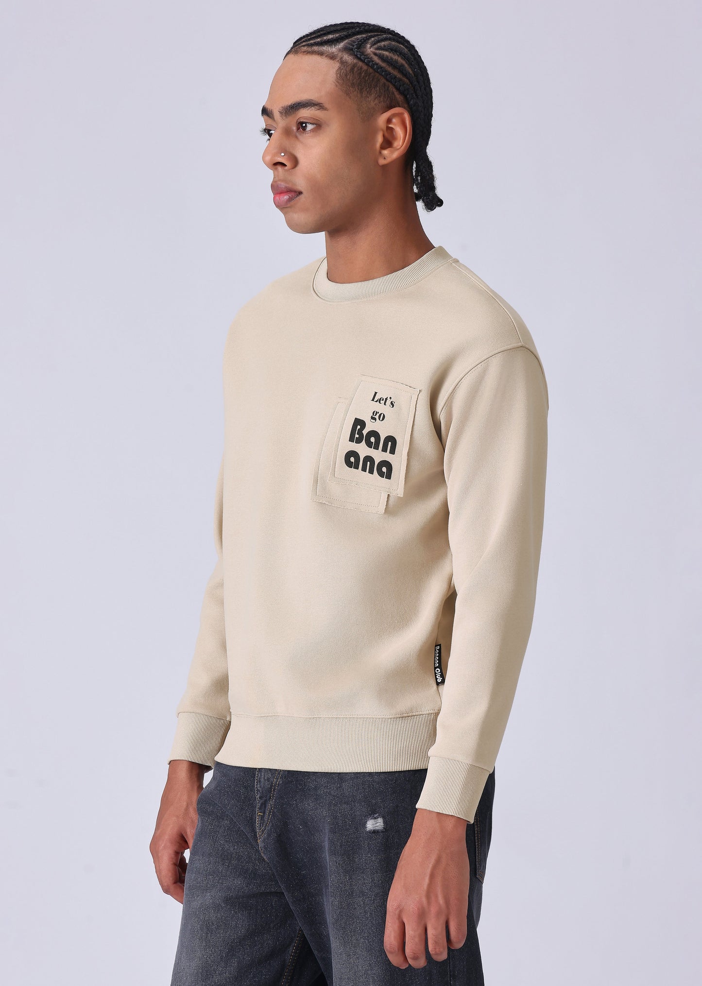 Beige Patch Sweatshirt