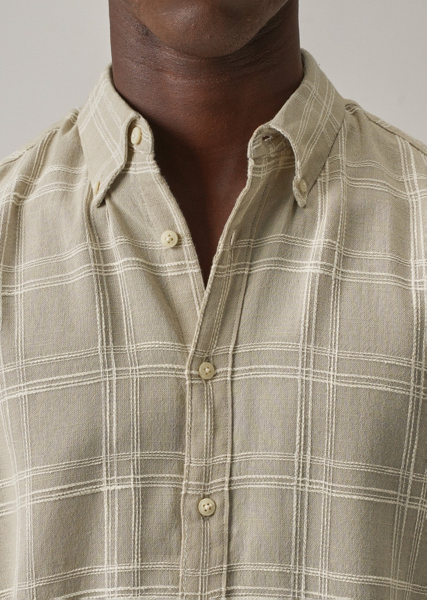 Beige Chenille Check Shirt