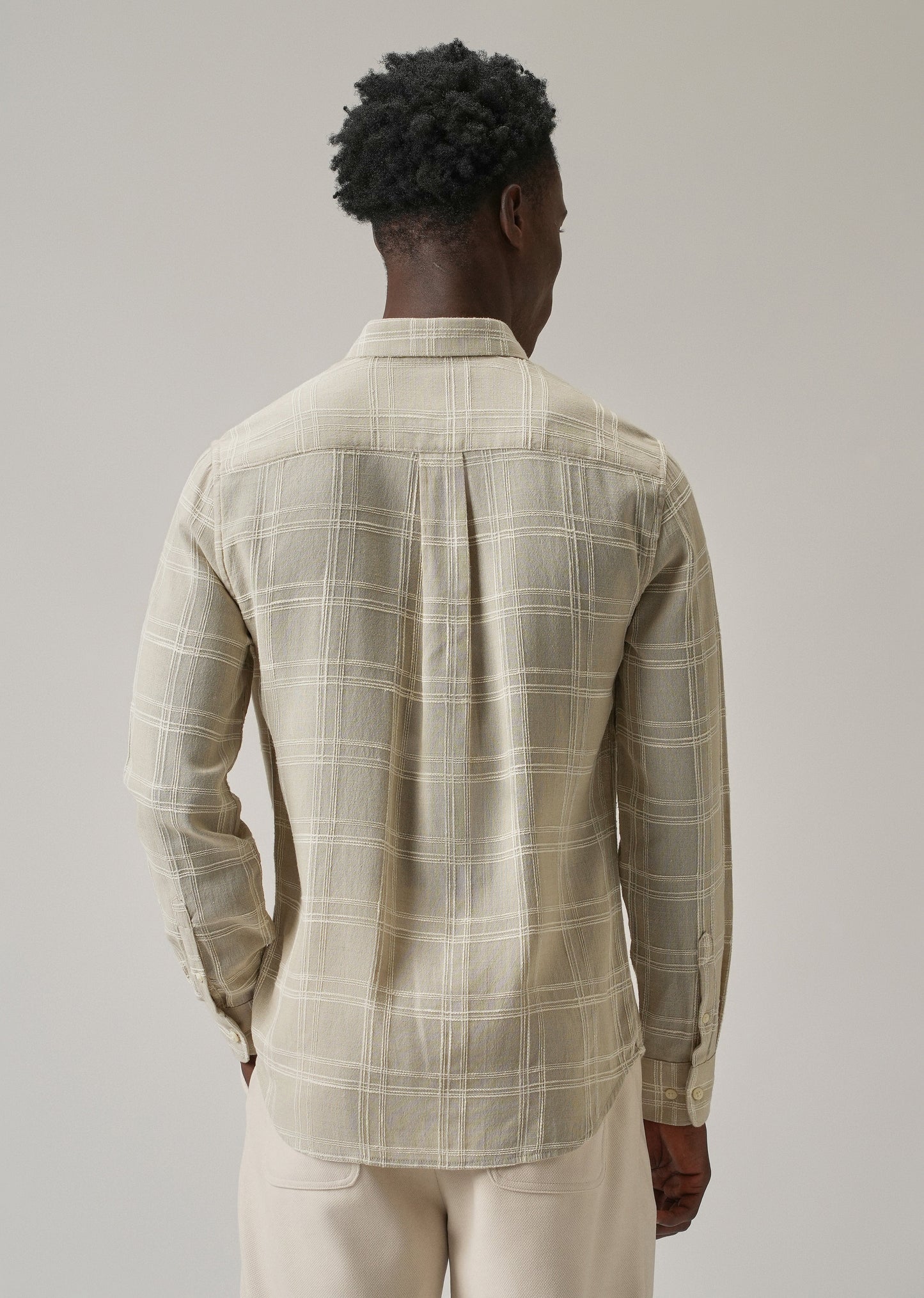 Beige Chenille Check Shirt