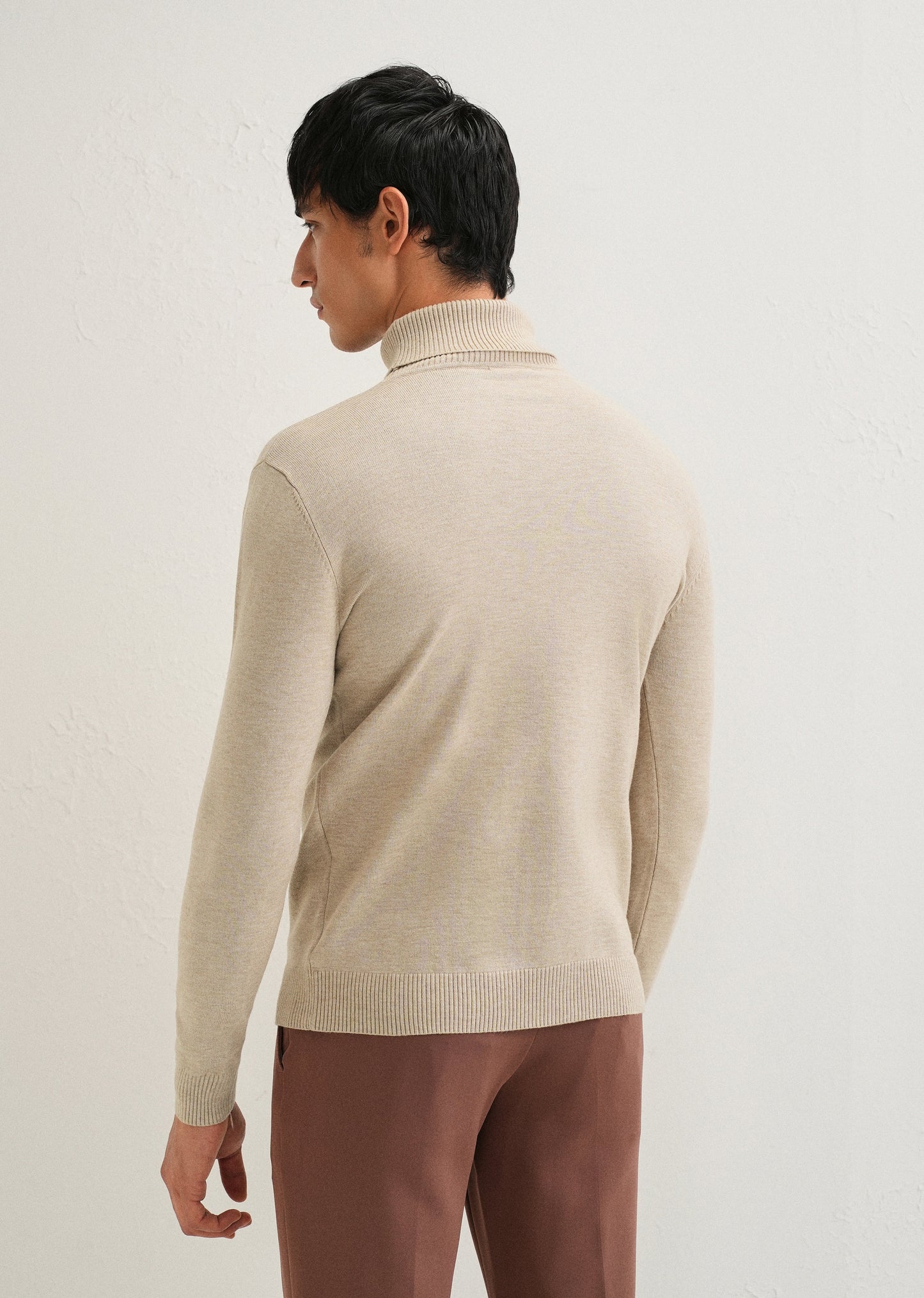 Beige Turtle-Neck Sweater