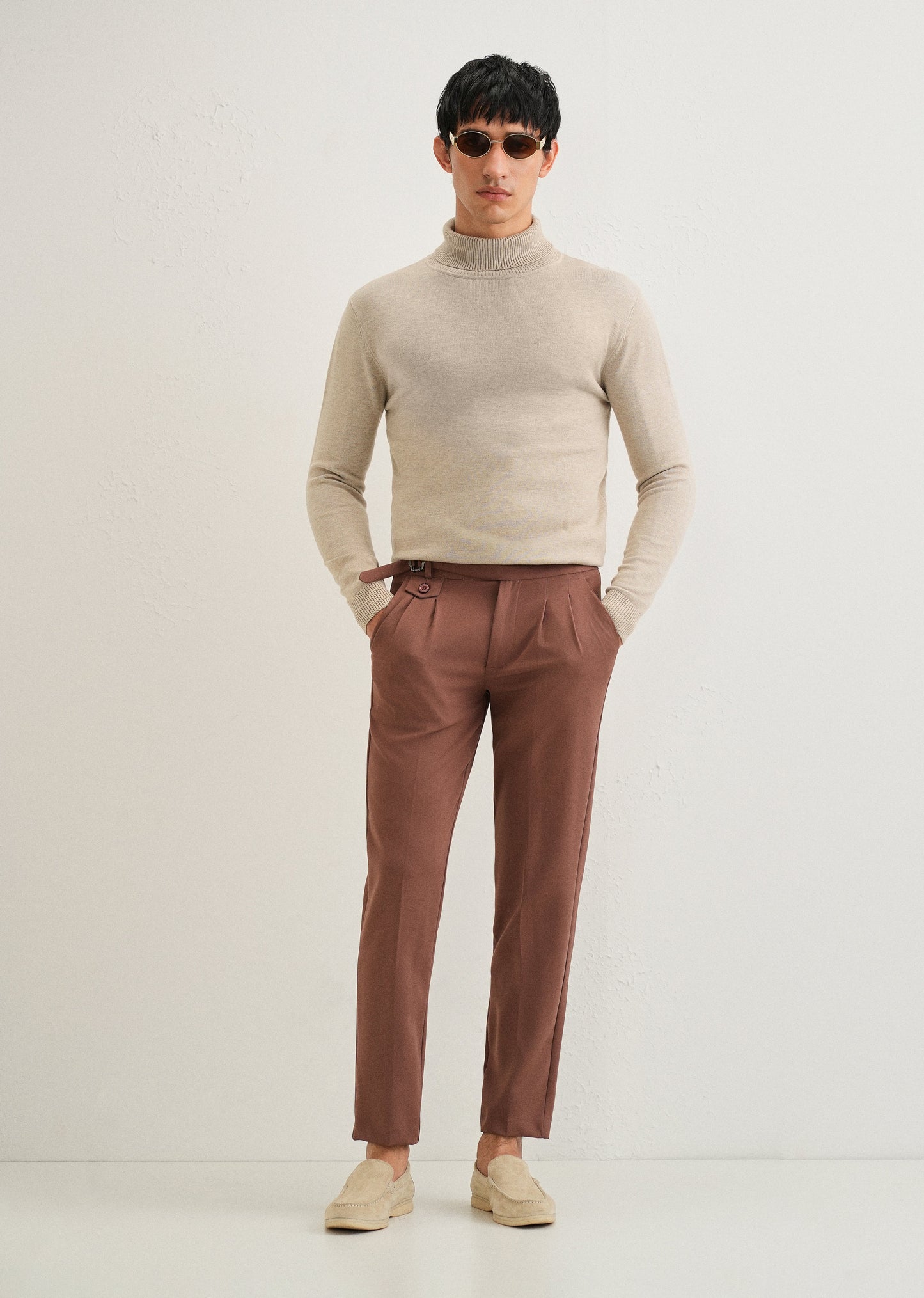 Beige Turtle-Neck Sweater