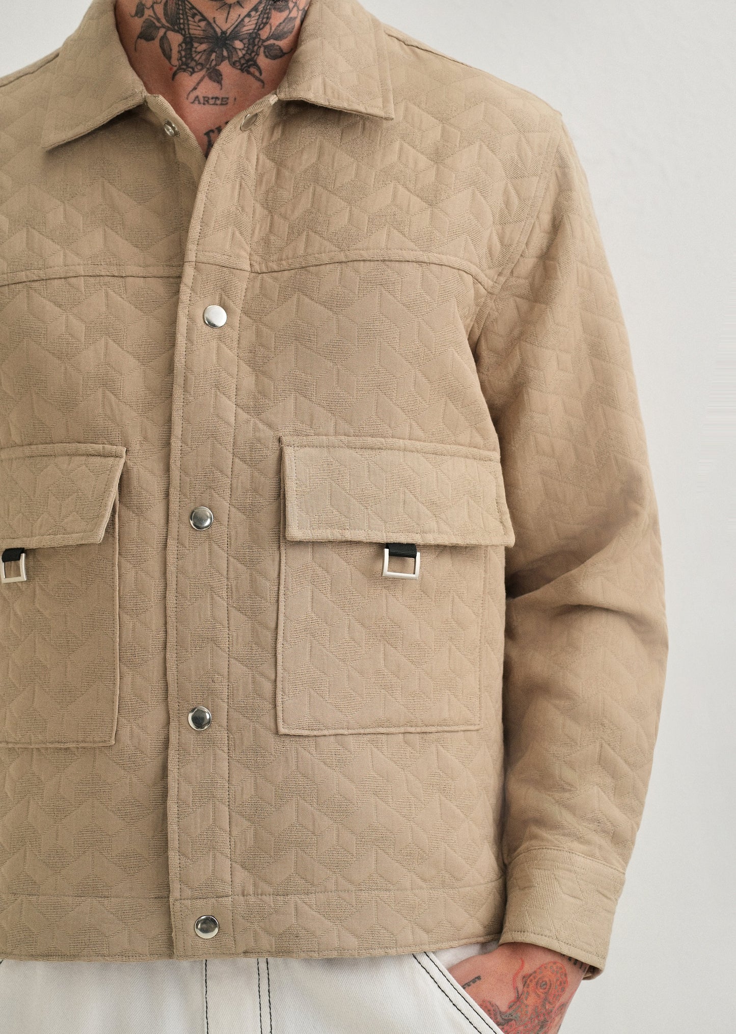 Beige Utility Shacket