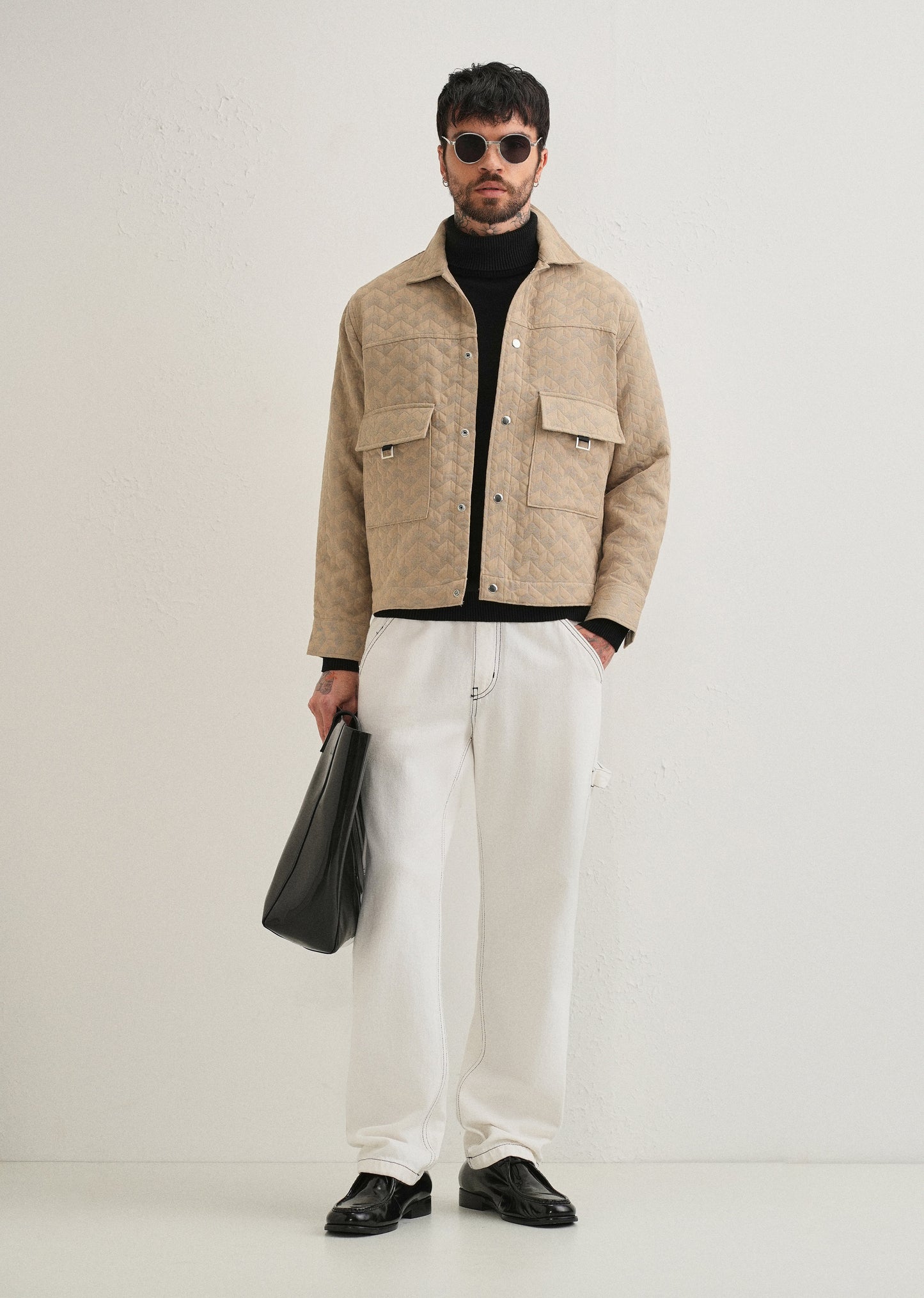 Beige Utility Shacket