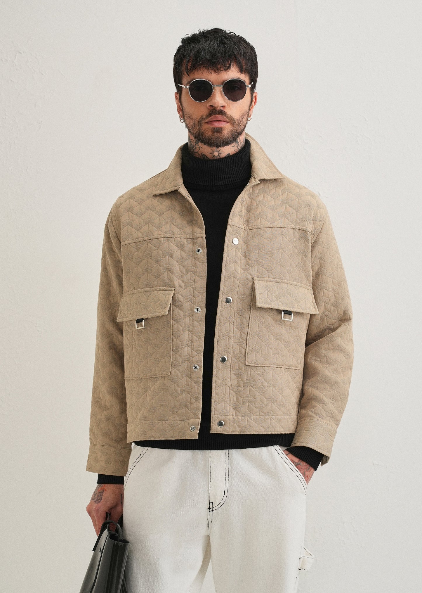 Beige Utility Shacket