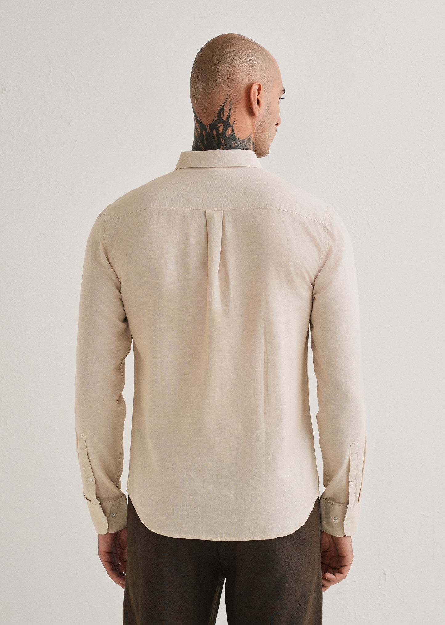 Beige Cotton Linen Shirt