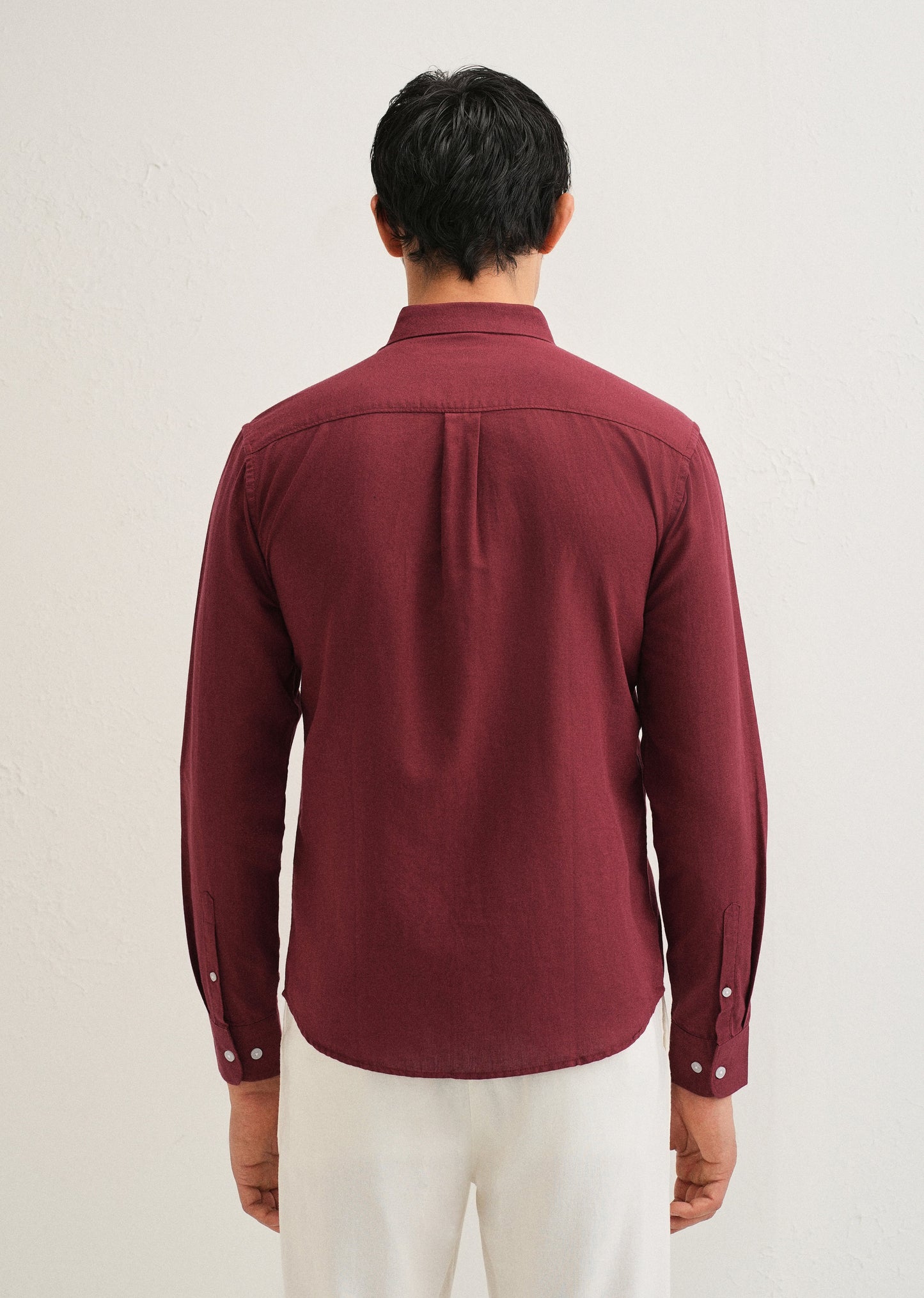 Berry Red Cotton Linen Shirt
