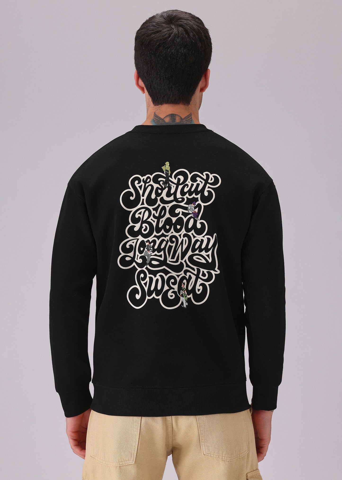 Black Back Emboss Sweatshirt
