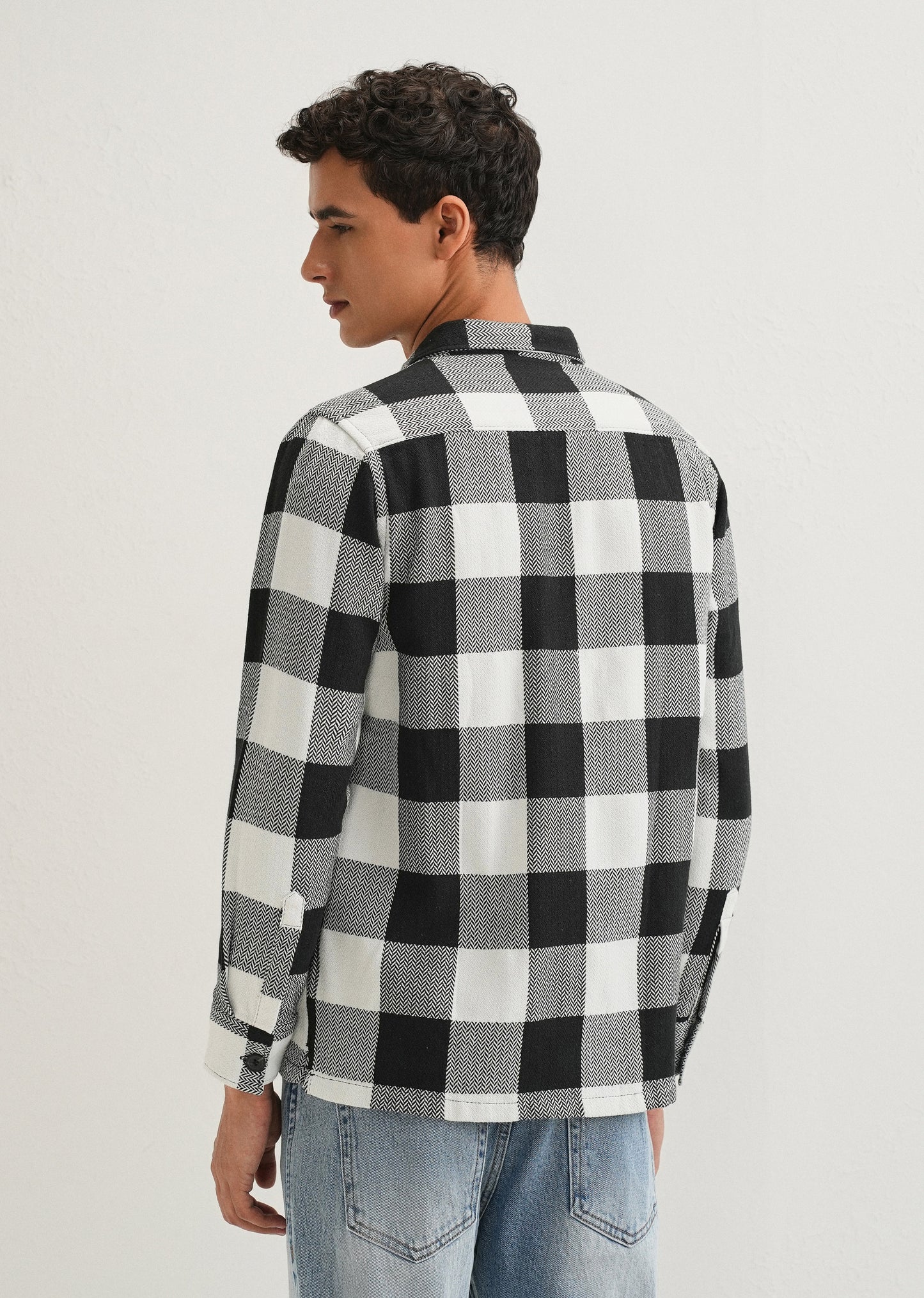 Black Checked Overshirt