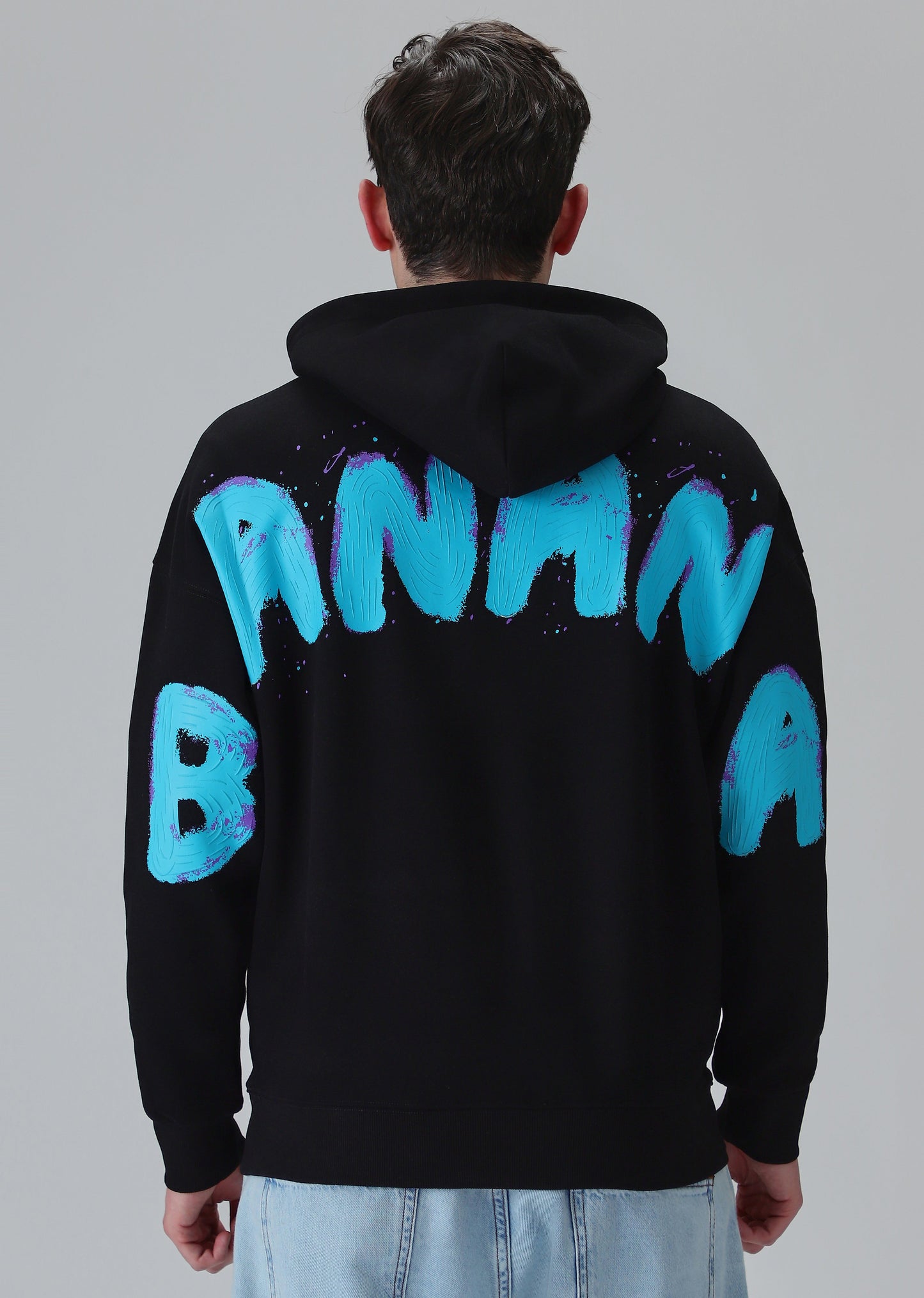 Black Embossed Hoodie