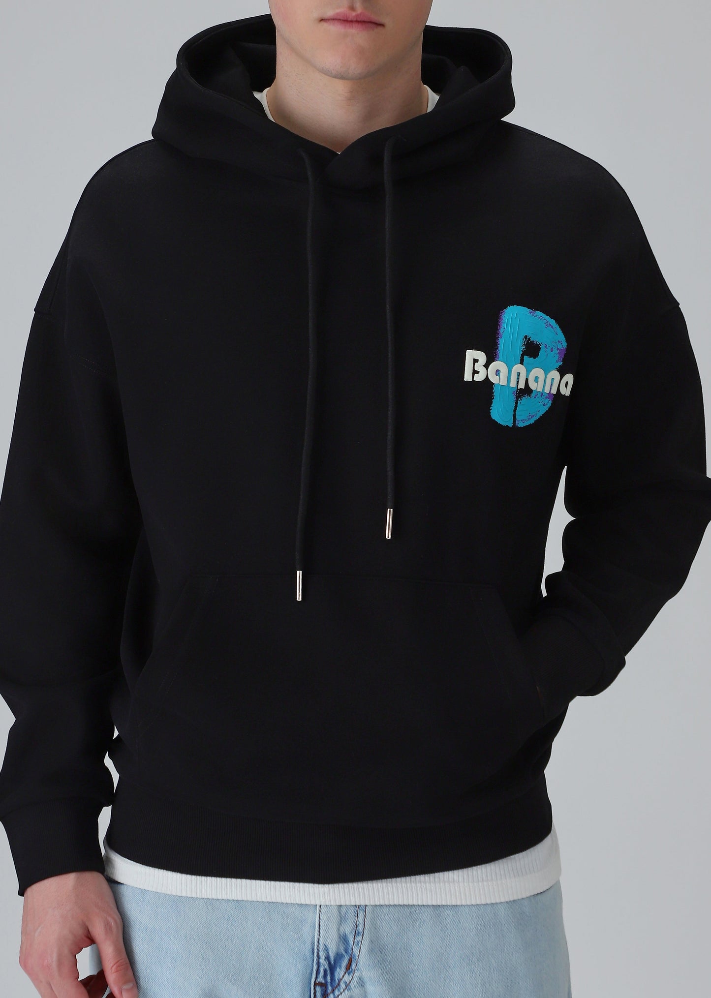 Black Embossed Hoodie