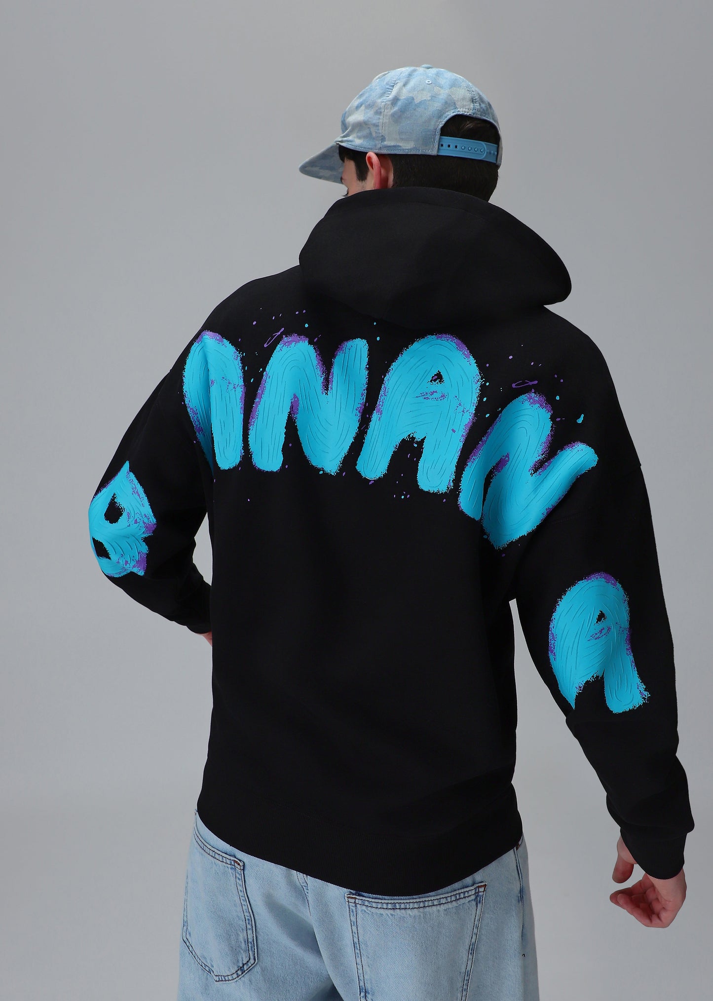 Black Embossed Hoodie