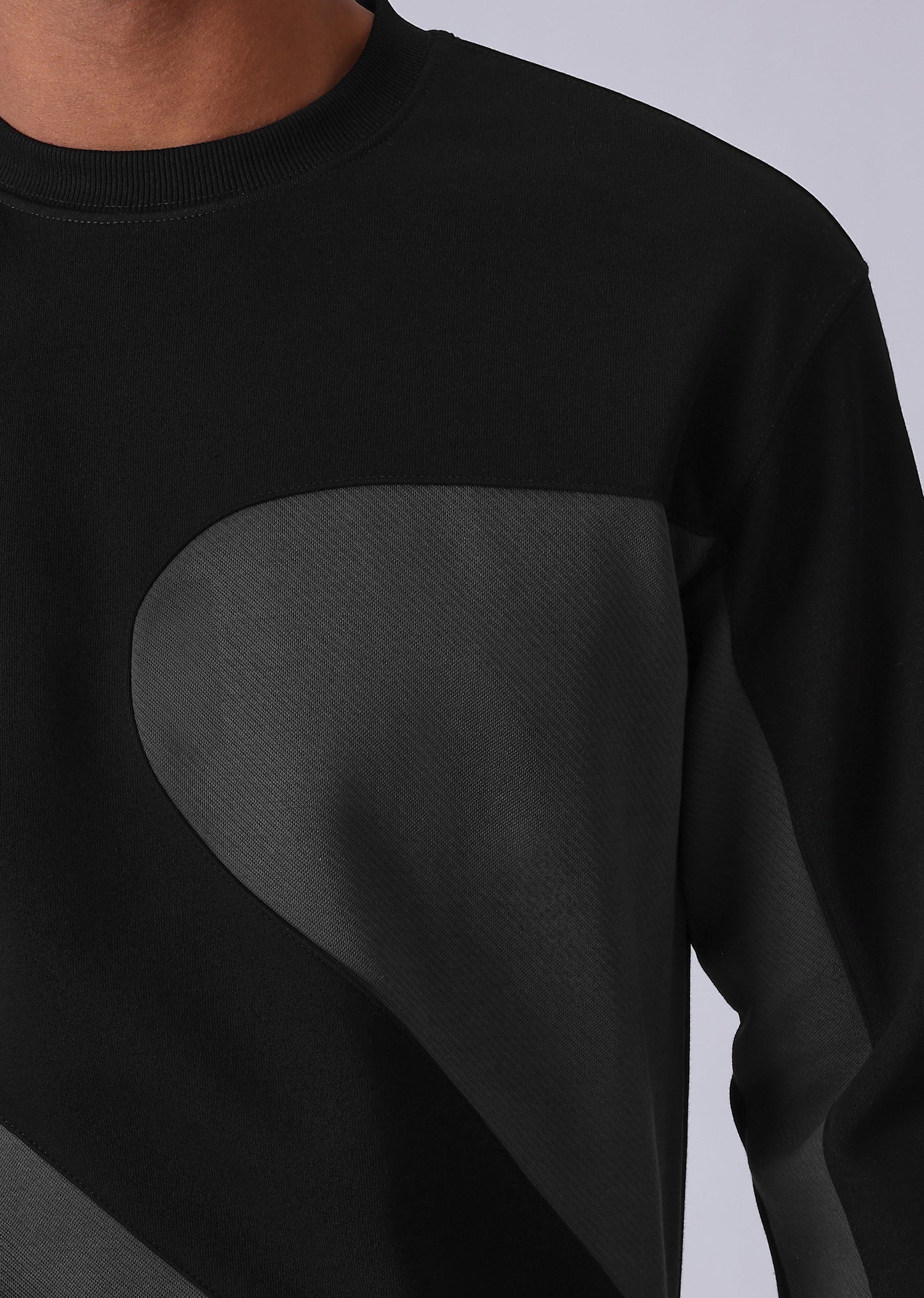 Black Grey Colorblock Sweatshirt