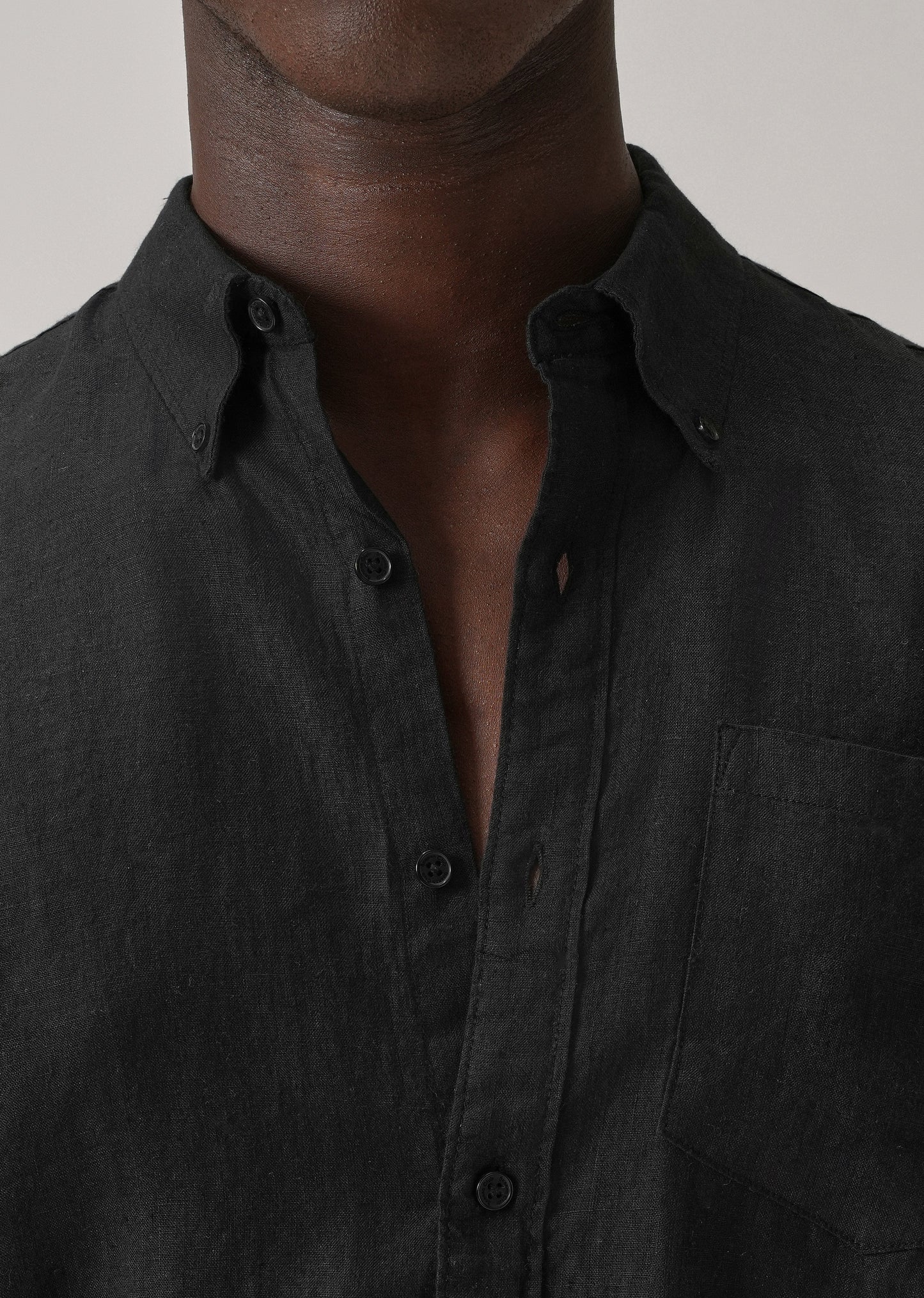 100% Pure Black Linen Shirt