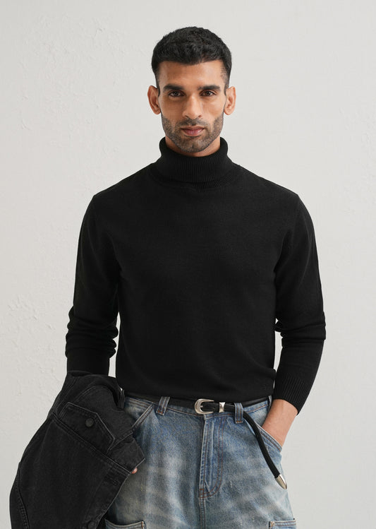 Black Turtle-Neck Sweater