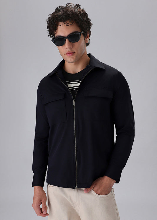 Black Zipper Shacket