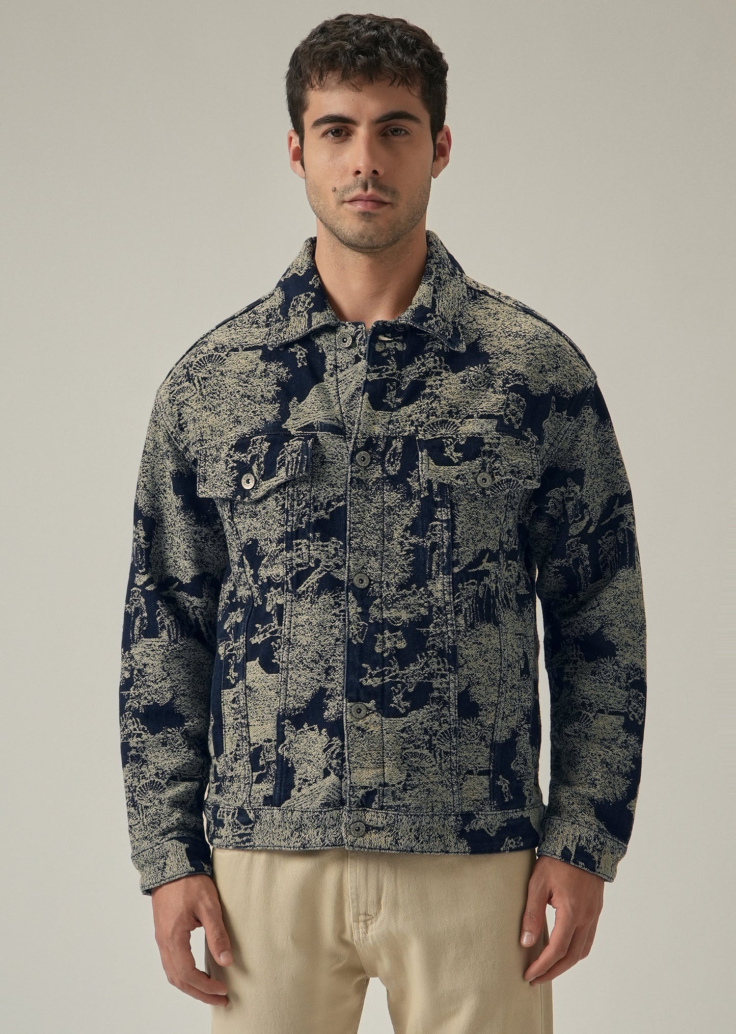 Blue Denim Jacquard Jacket