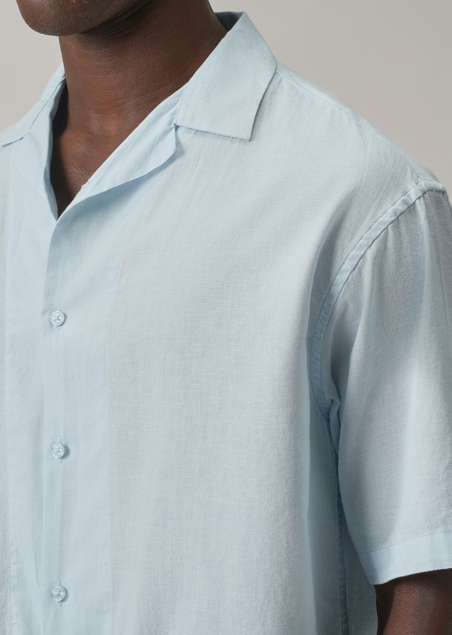 Blue Cotton Linen Shirt