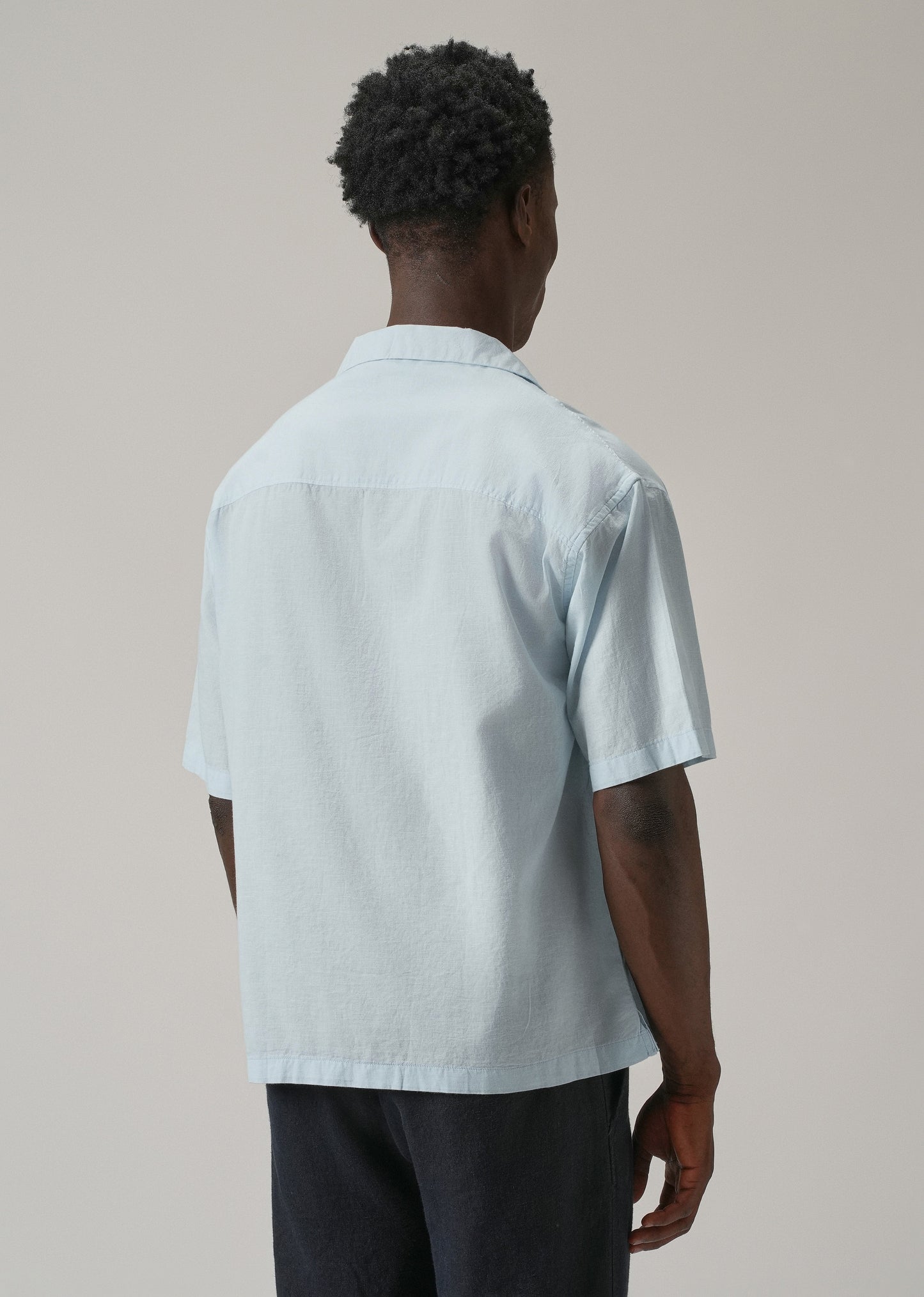 Blue Cotton Linen Shirt