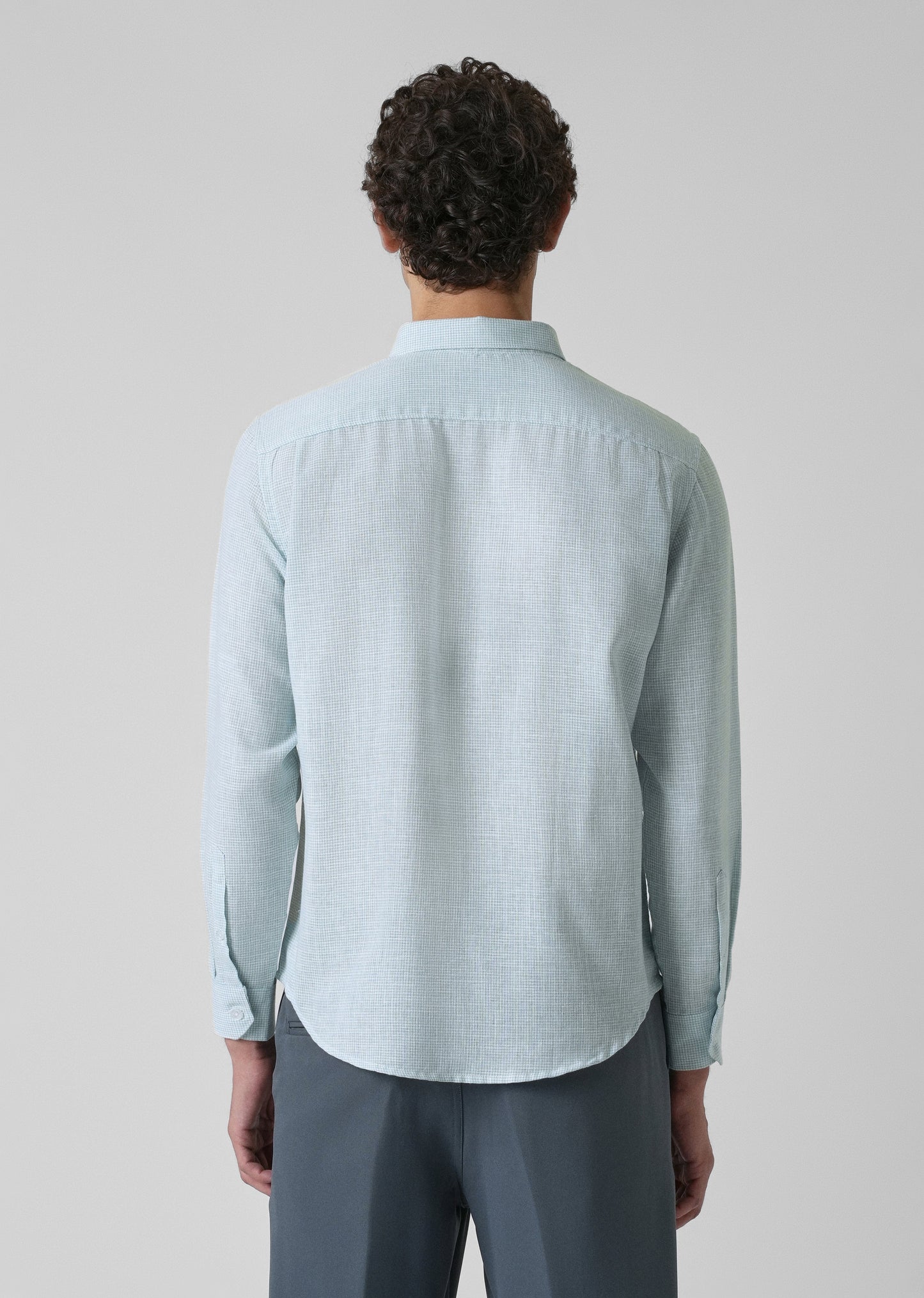 Blue Micro Checks Blended Cotton Shirt