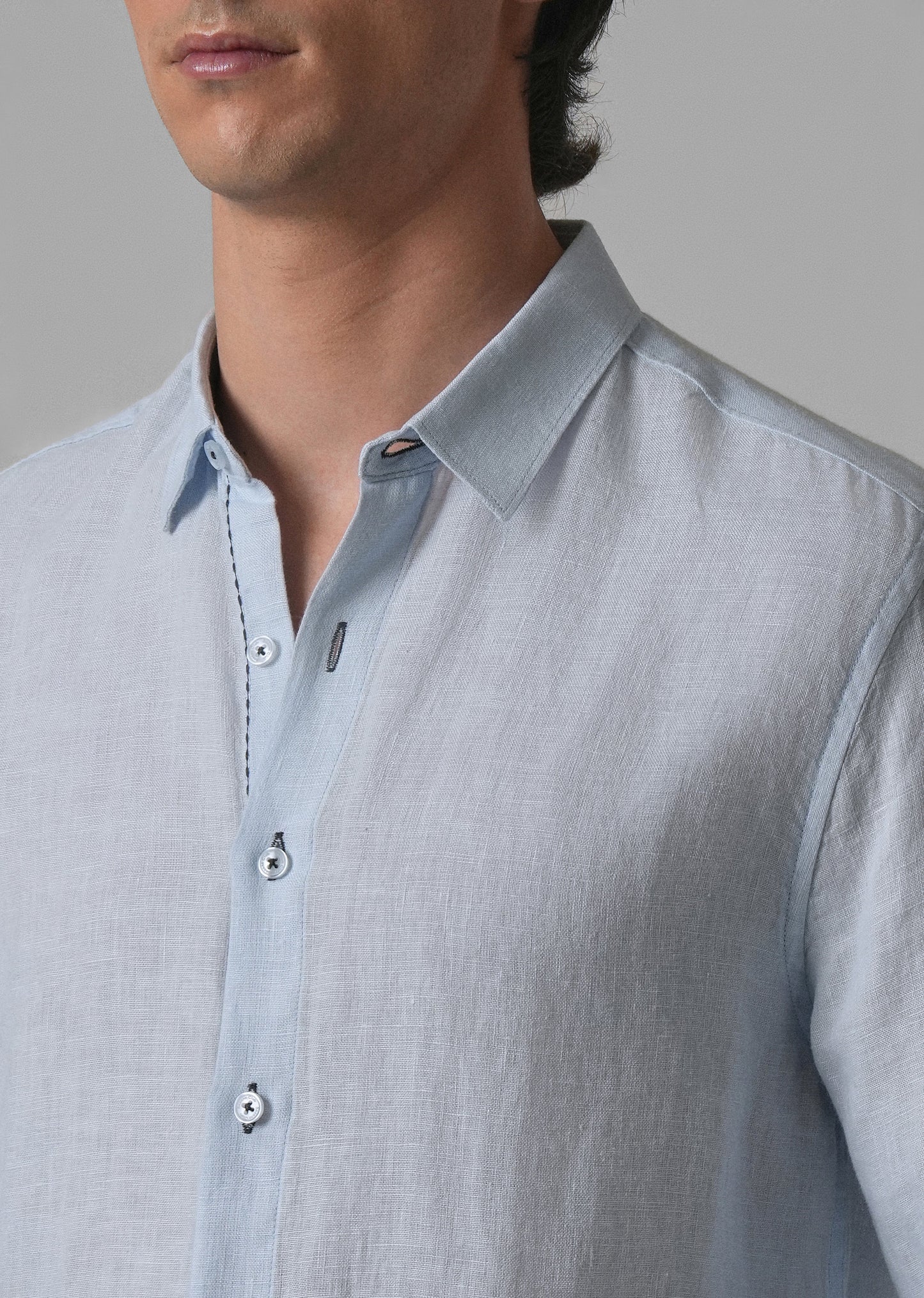 Blue Pure Linen Shirt