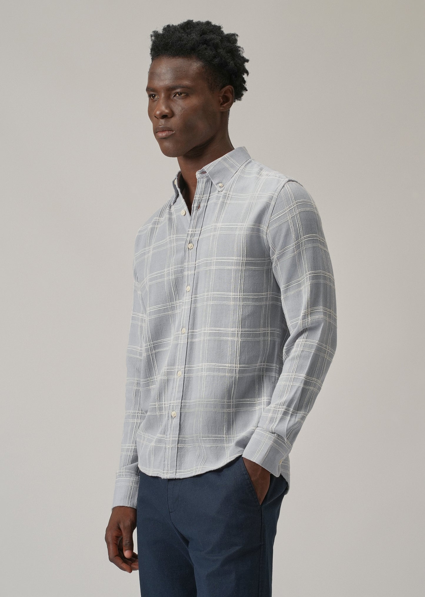 Blue Chenille Check Shirt