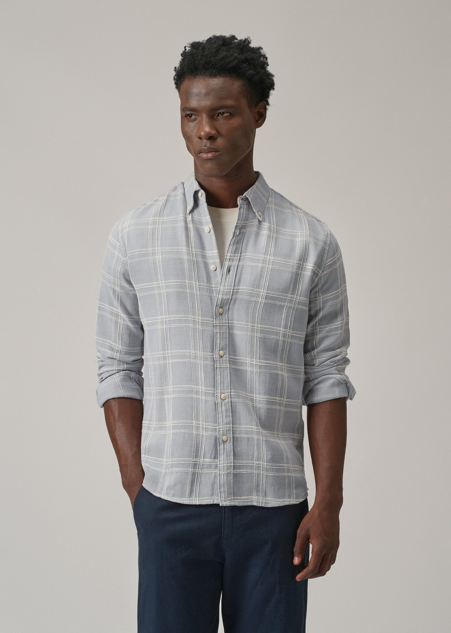 Blue Chenille Check Shirt