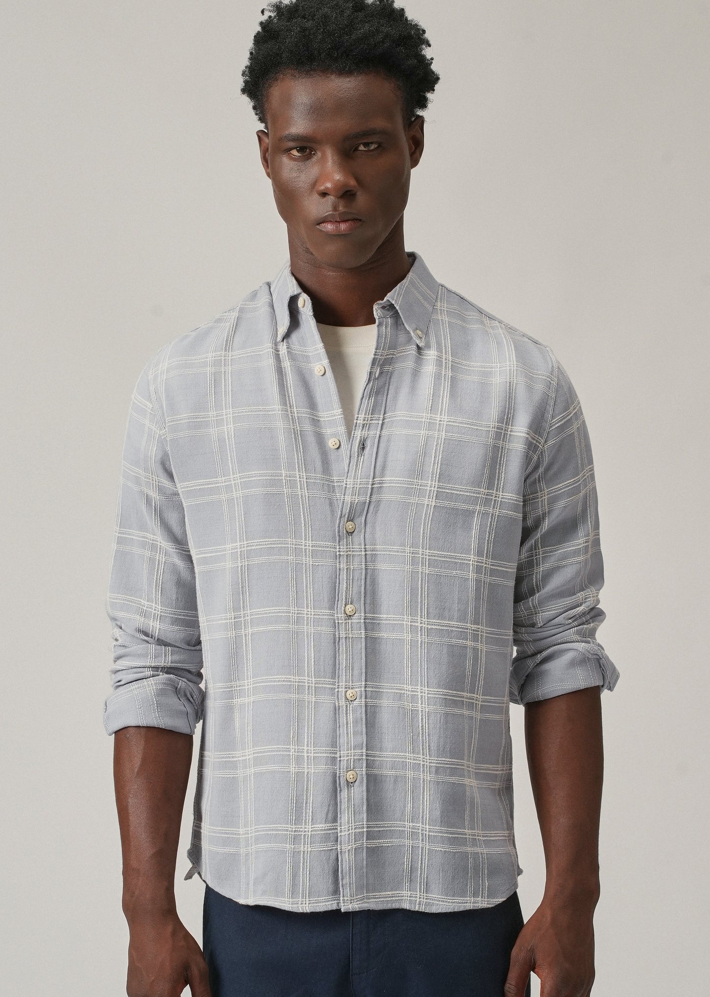 Blue Chenille Check Shirt