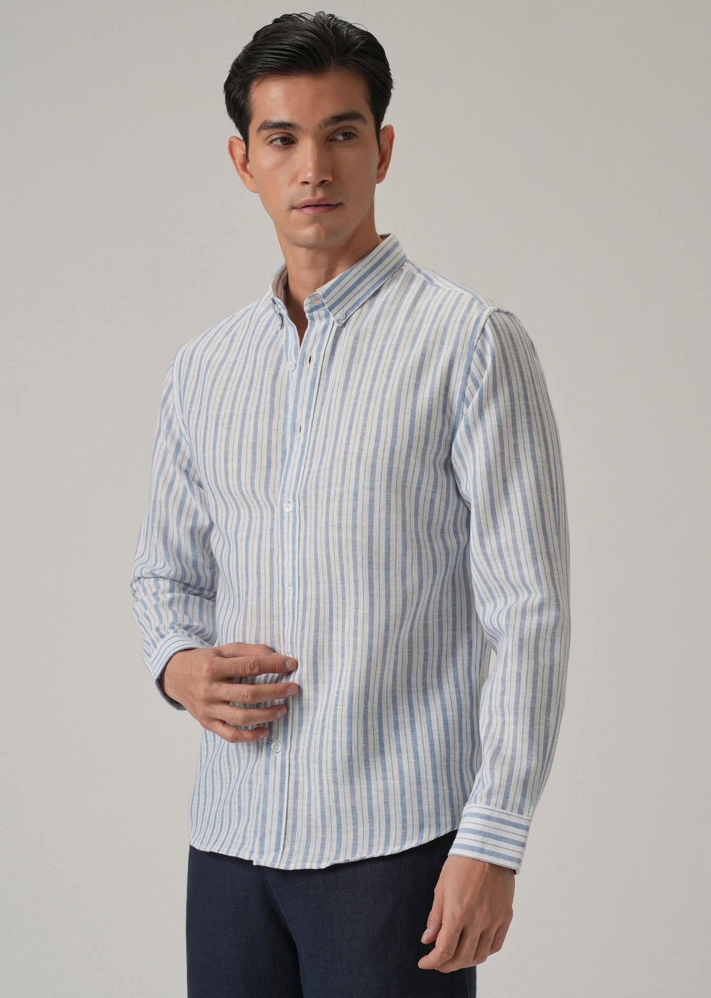 Blue Stripe Linen Shirt
