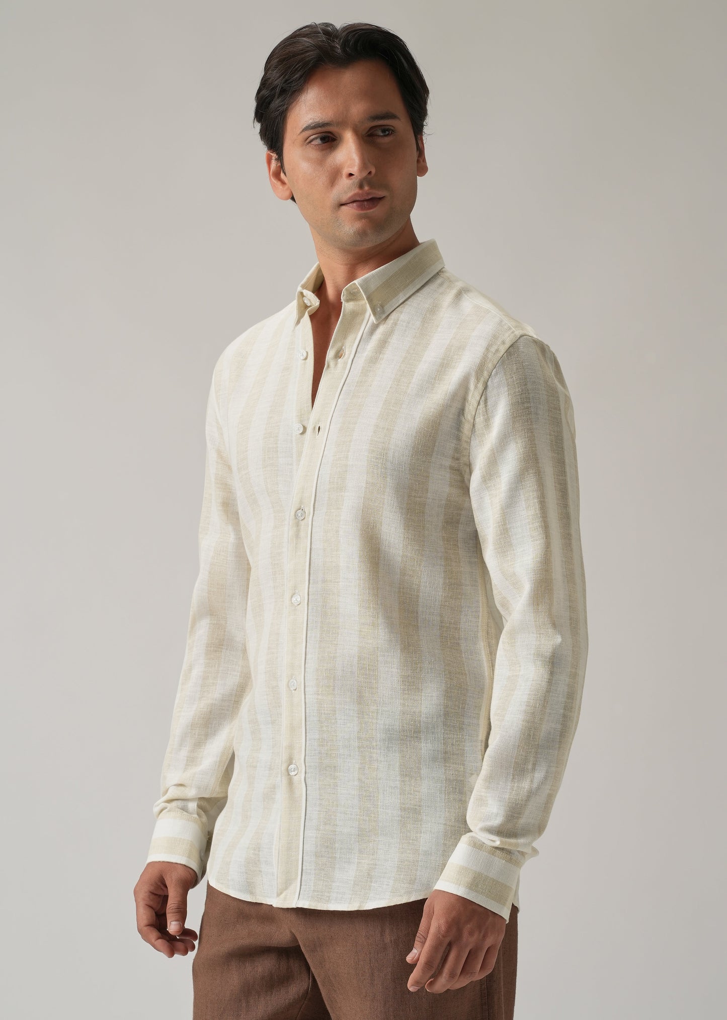 Boulder Beige Cosmos Blended Linen Shirt