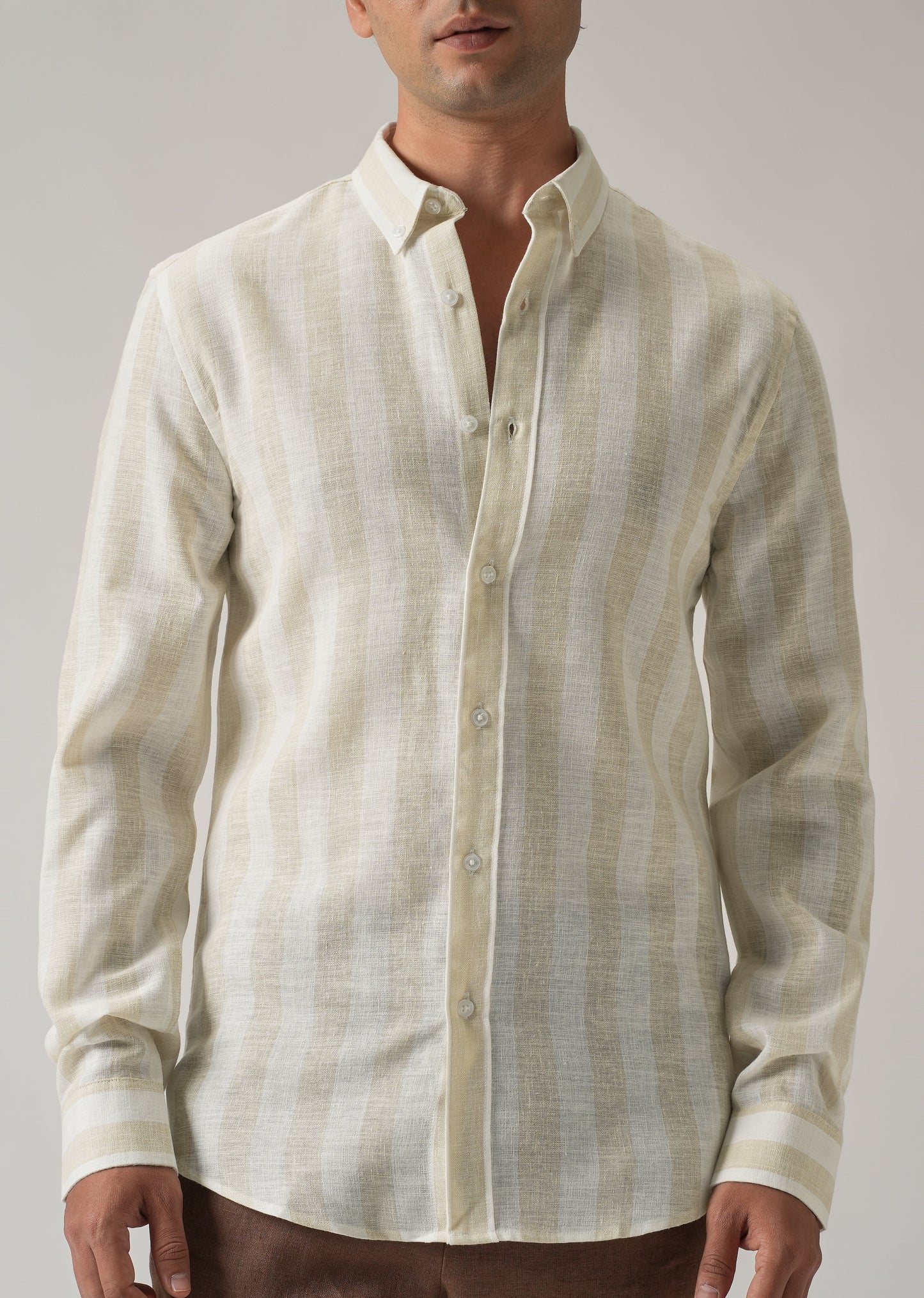 Boulder Beige Cosmos Blended Linen Shirt