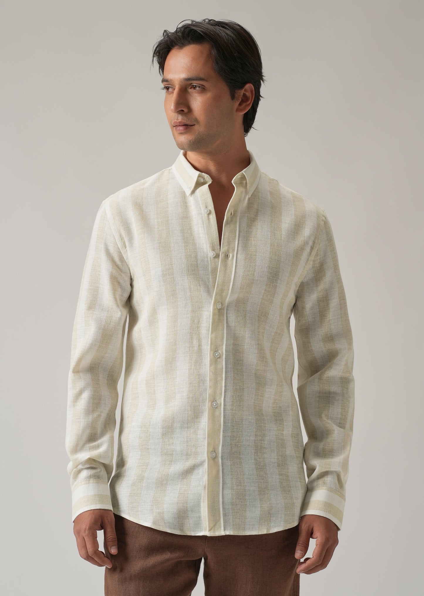Boulder Beige Cosmos Blended Linen Shirt