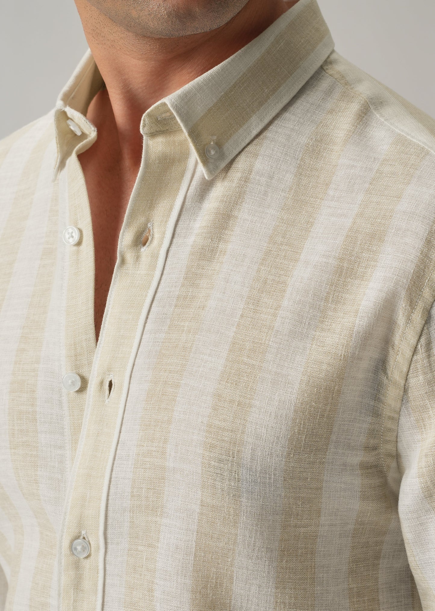 Boulder Beige Cosmos Blended Linen Shirt