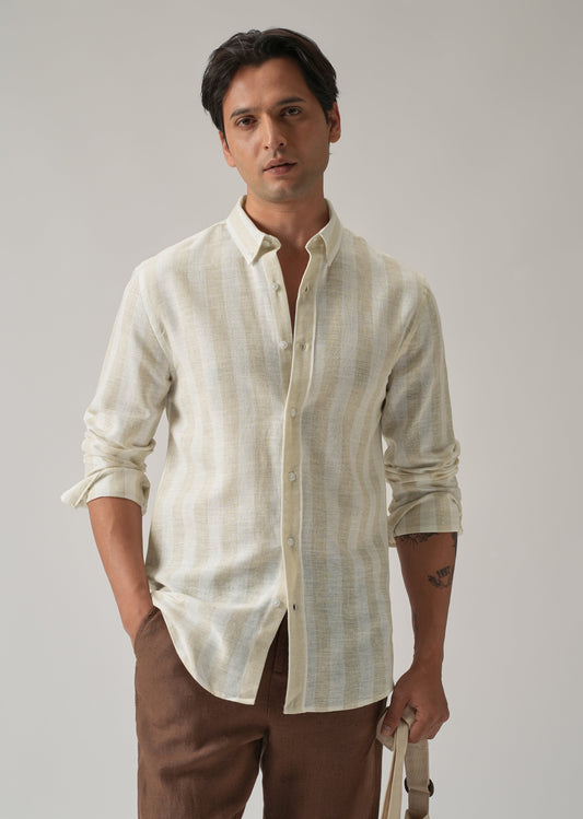 Boulder Beige Cosmos Blended Linen Shirt