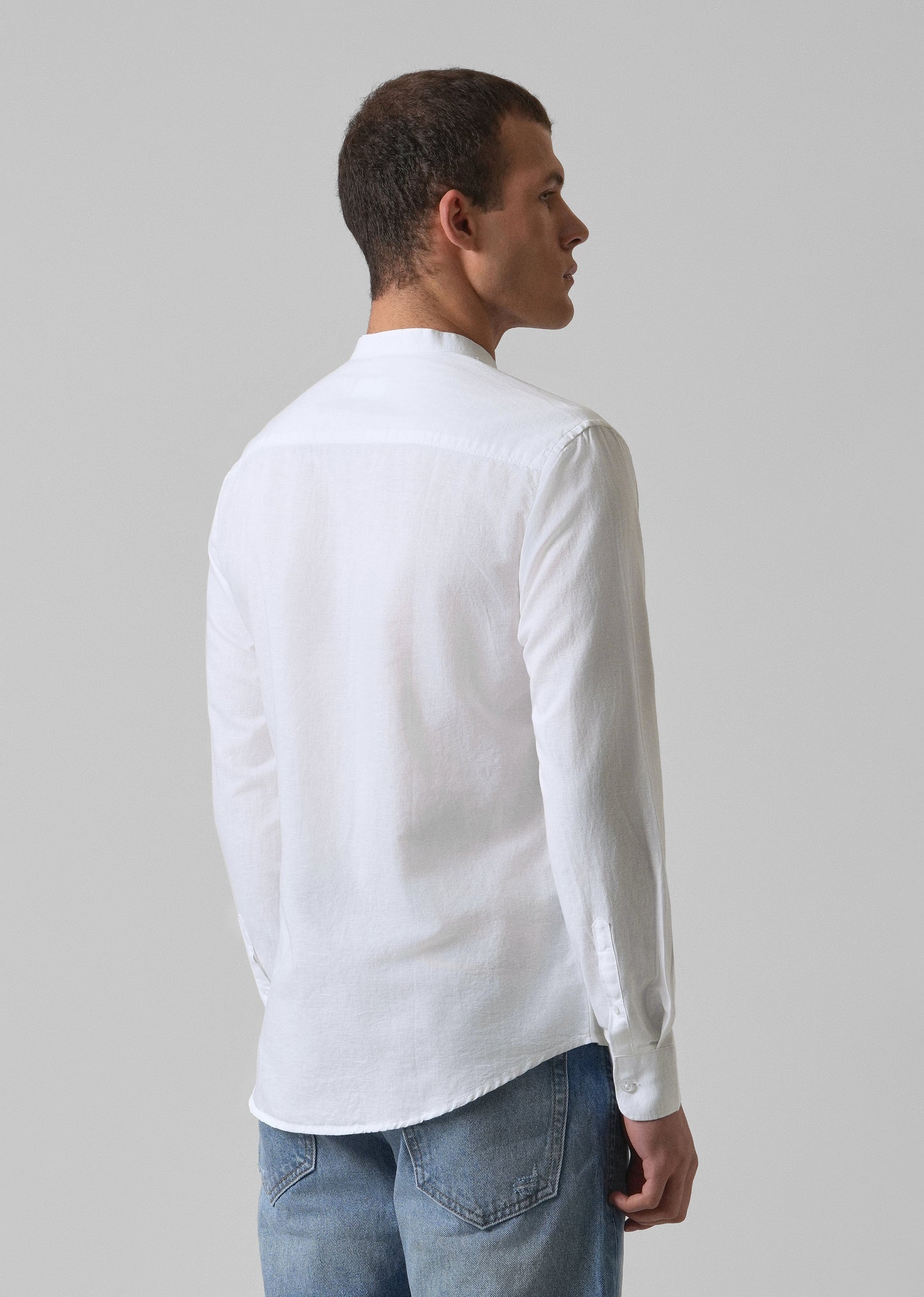 Bright White Cotton Linen Shirt