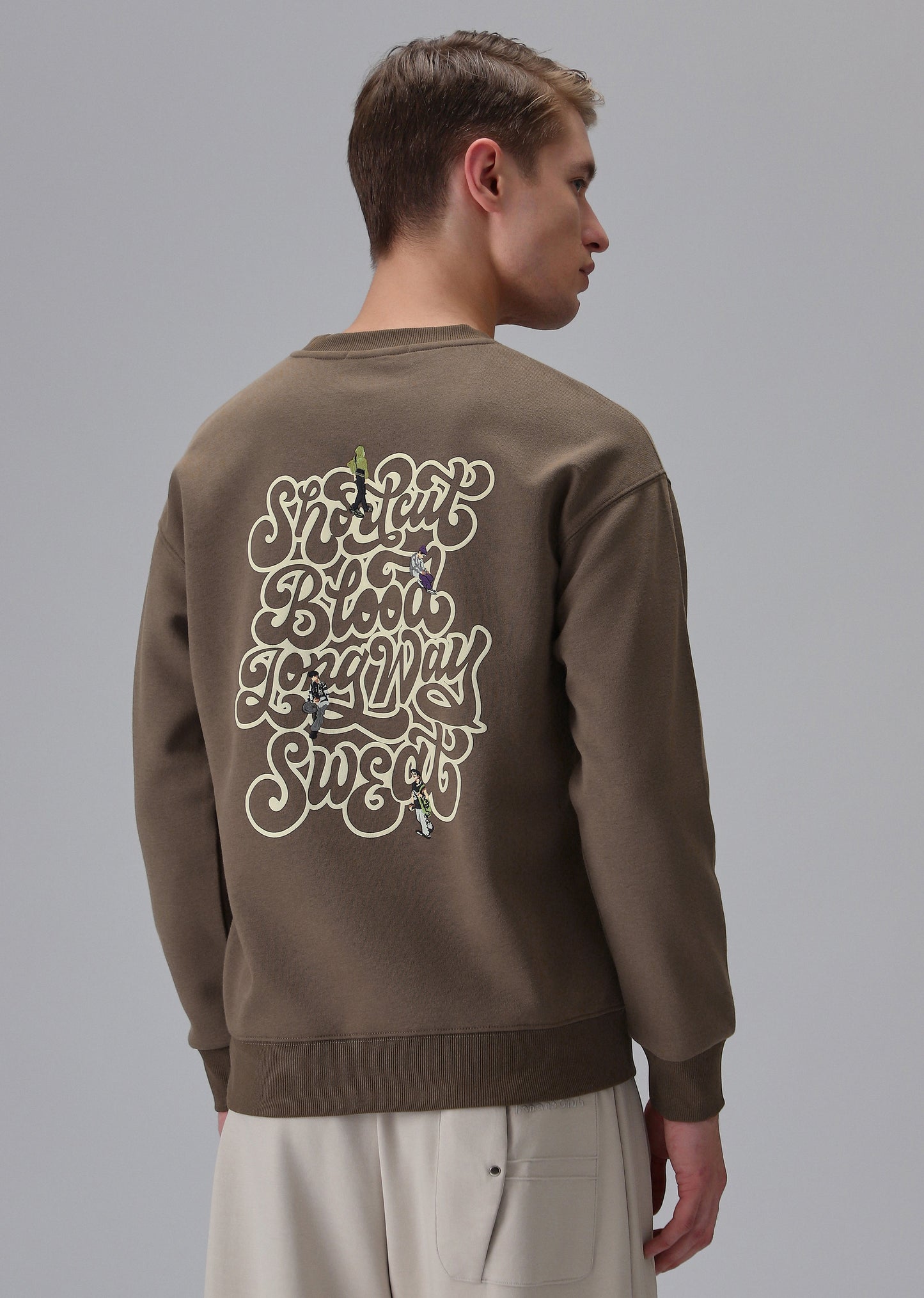 Brown Back Emboss Sweatshirt
