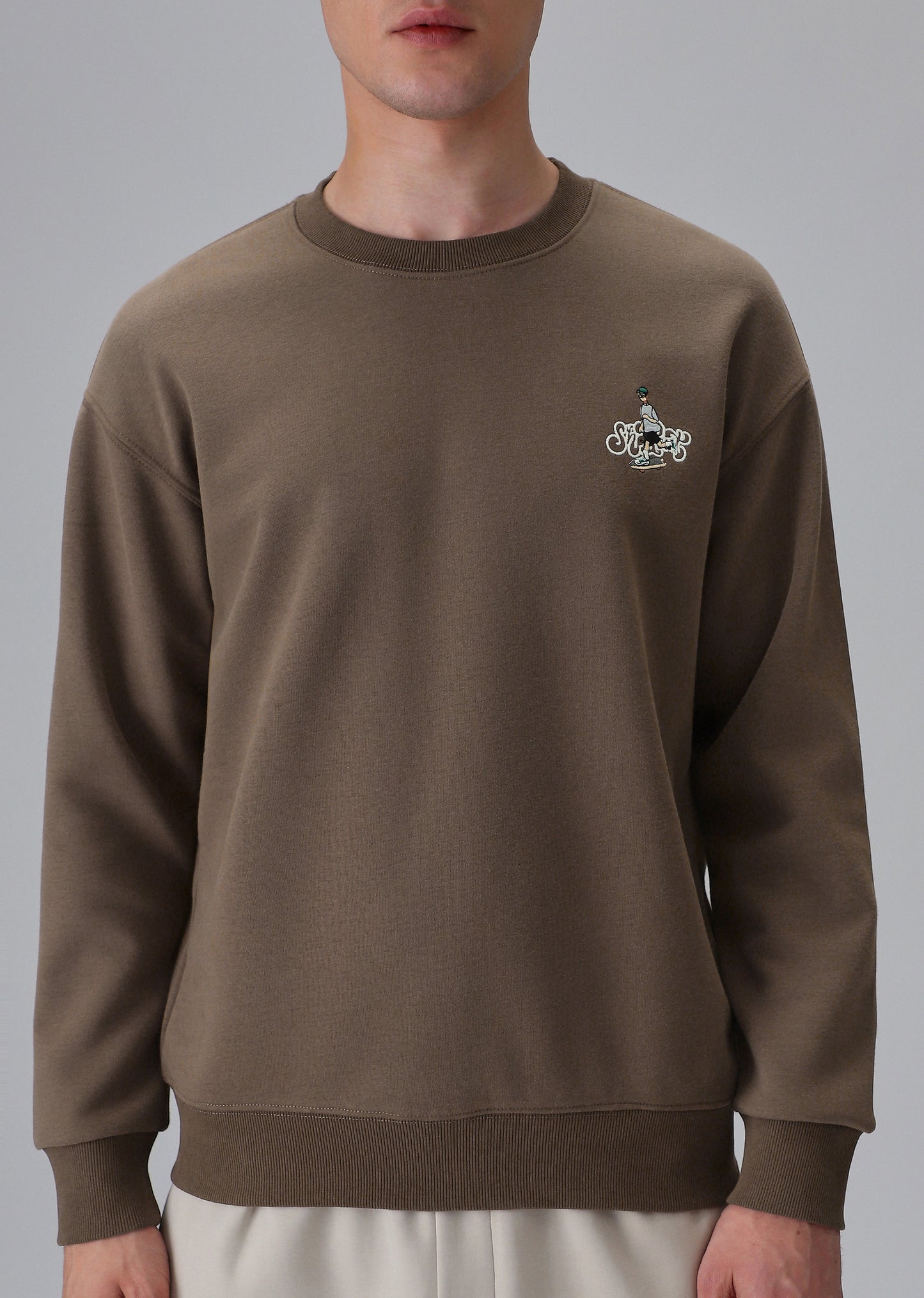Brown Back Emboss Sweatshirt