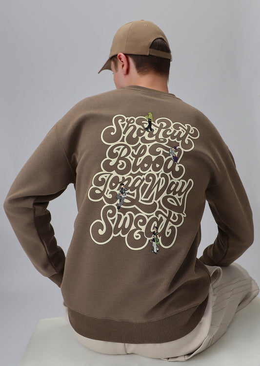 Brown Back Emboss Sweatshirt
