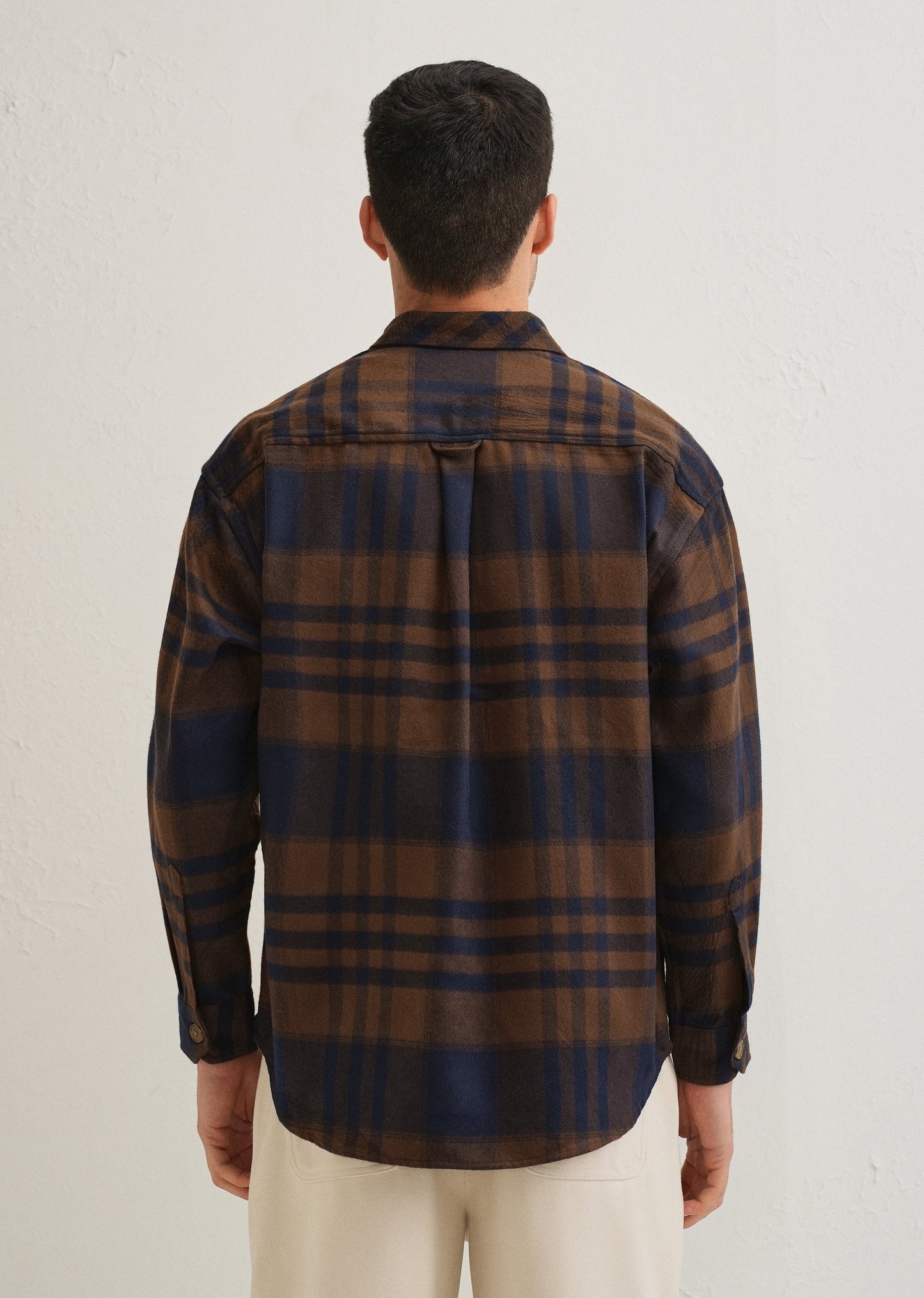 Brown Checked Relaxed Fit Shacket